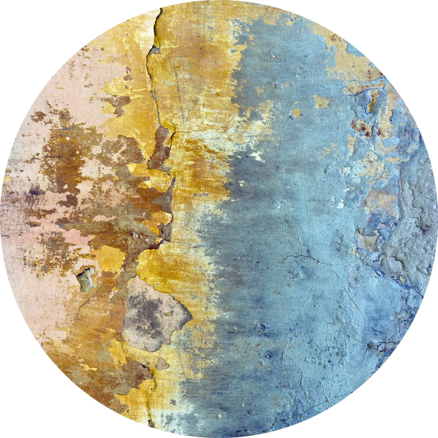 Tappeto rotondo - Manlieu (blu/multi/oro)