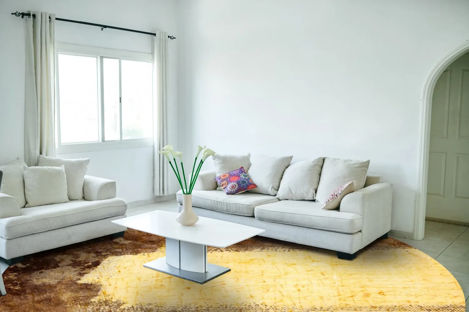 Tappeto rotondo - Agost (marrone/beige)