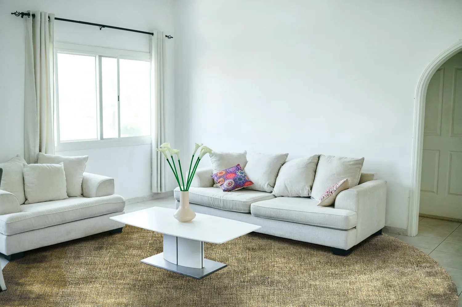 Tappeto rotondo - Taberno (grigio/beige)