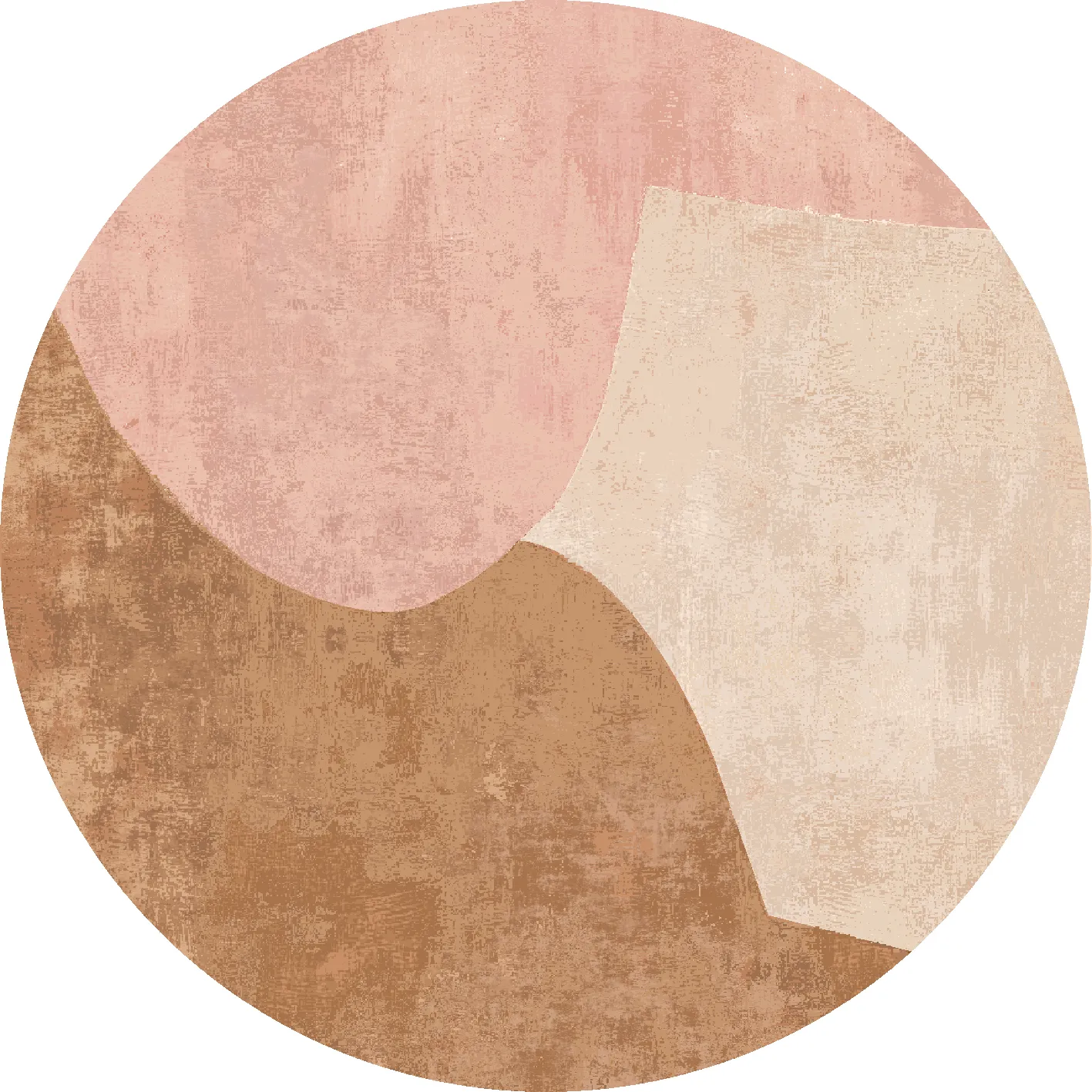 Tappeto rotondo - Lazio (beige/rosa)