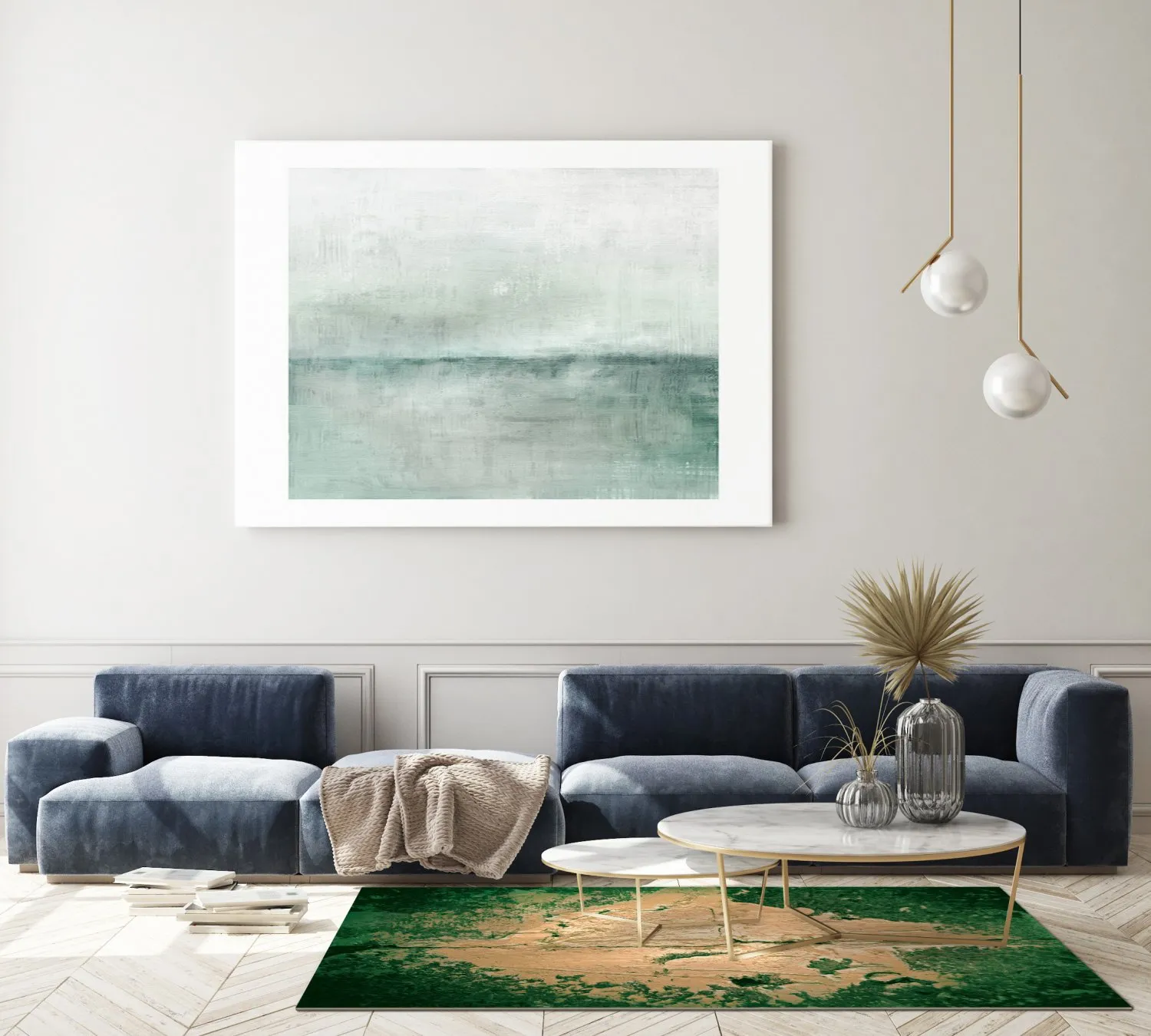 Tappeto Wilton - Positano (beige/verde)