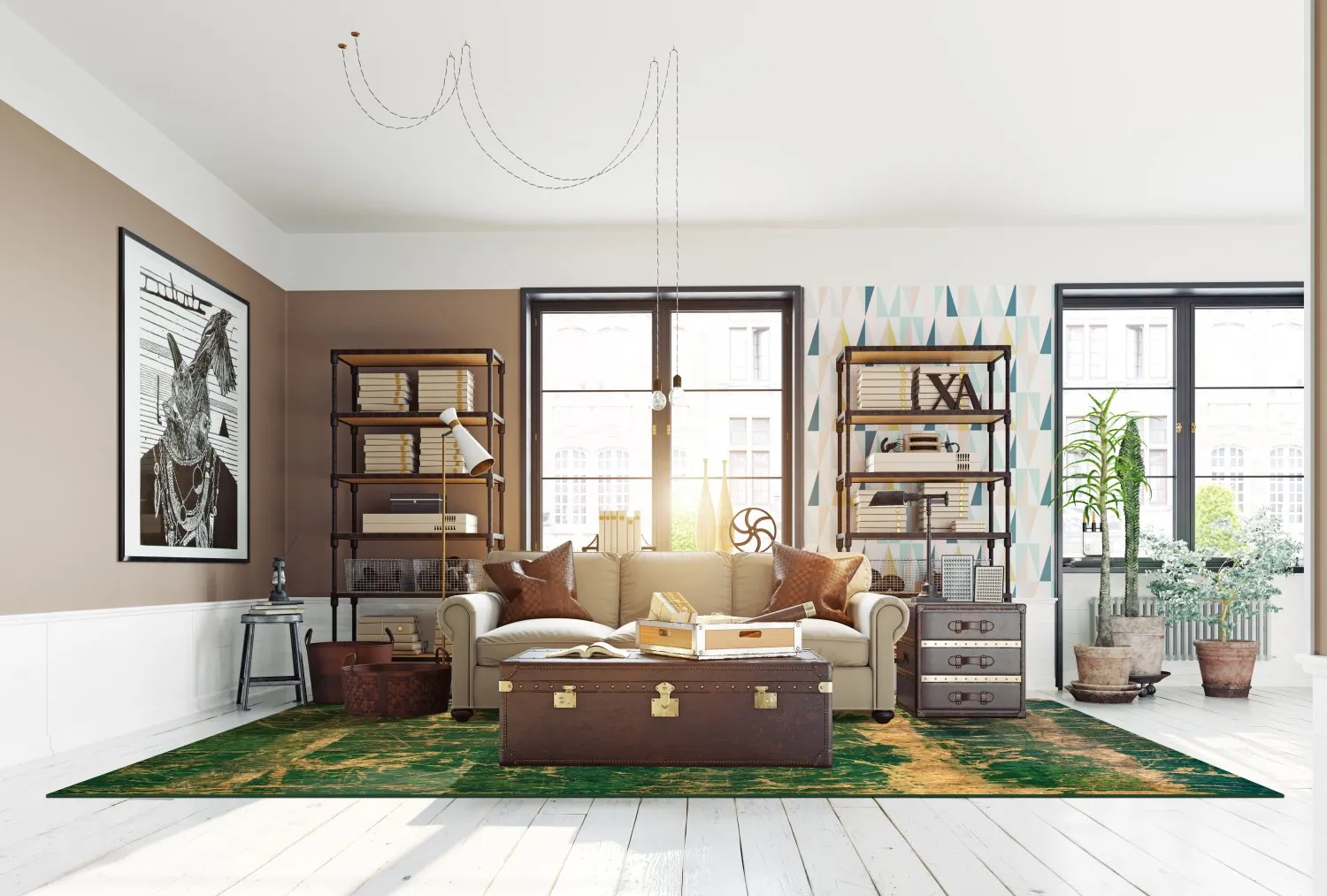 Tappeto Wilton - Cantoria (beige/verde)