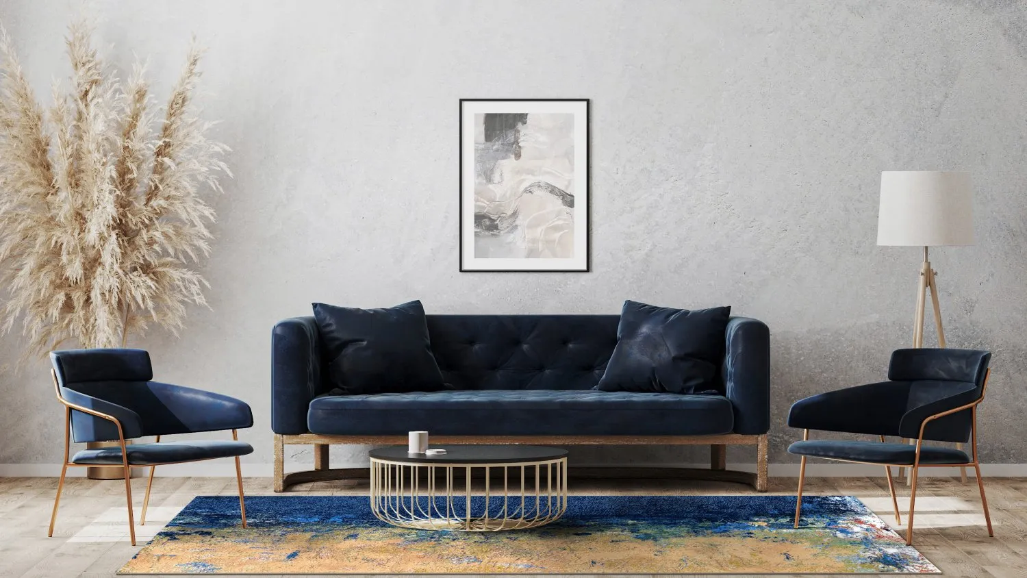 Tappeto Wilton - Sindia (beige/blu)