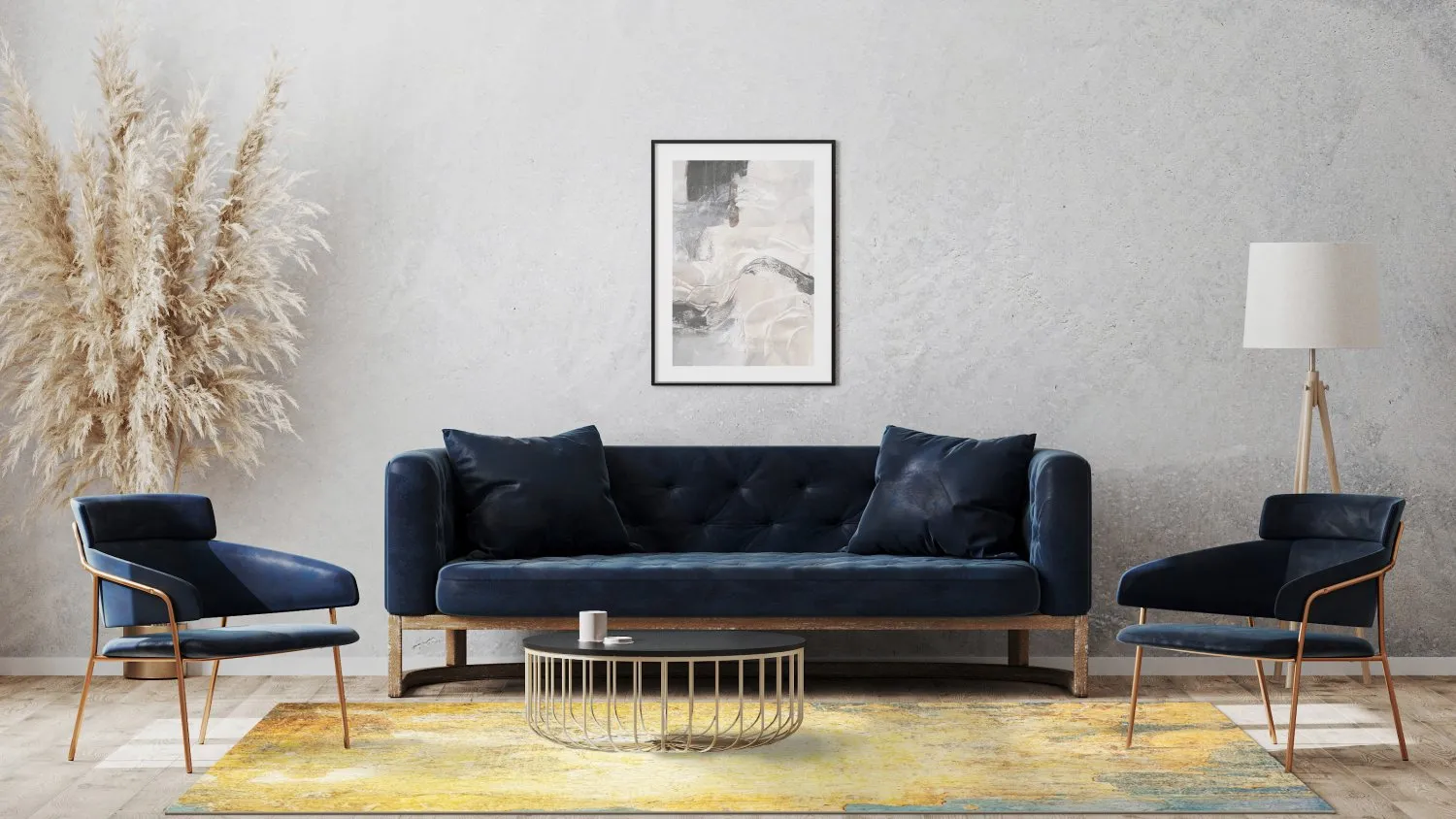 Tappeto Wilton - Palau (oro/beige/blu)