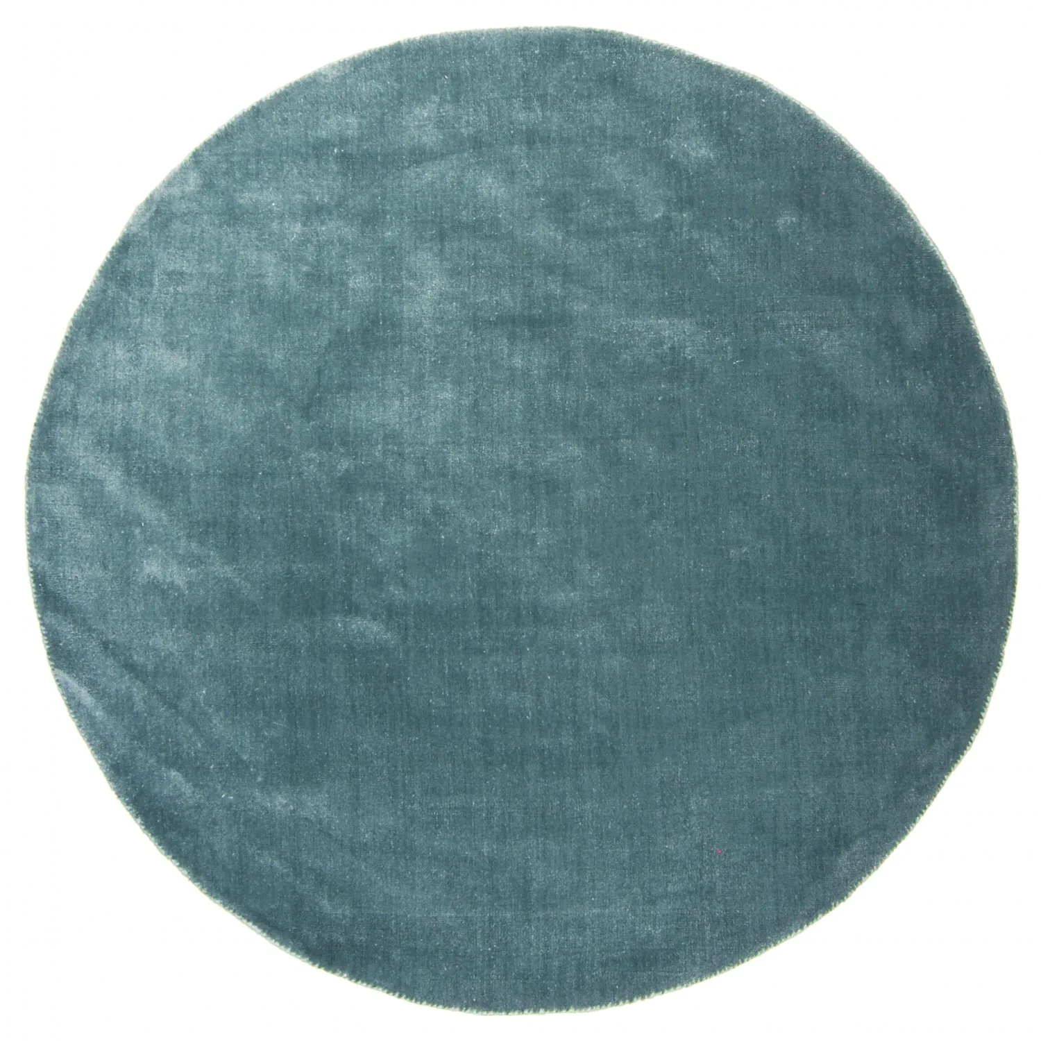 Tappeto rotondo - Recycled PET with viscose look (blu acciaio)