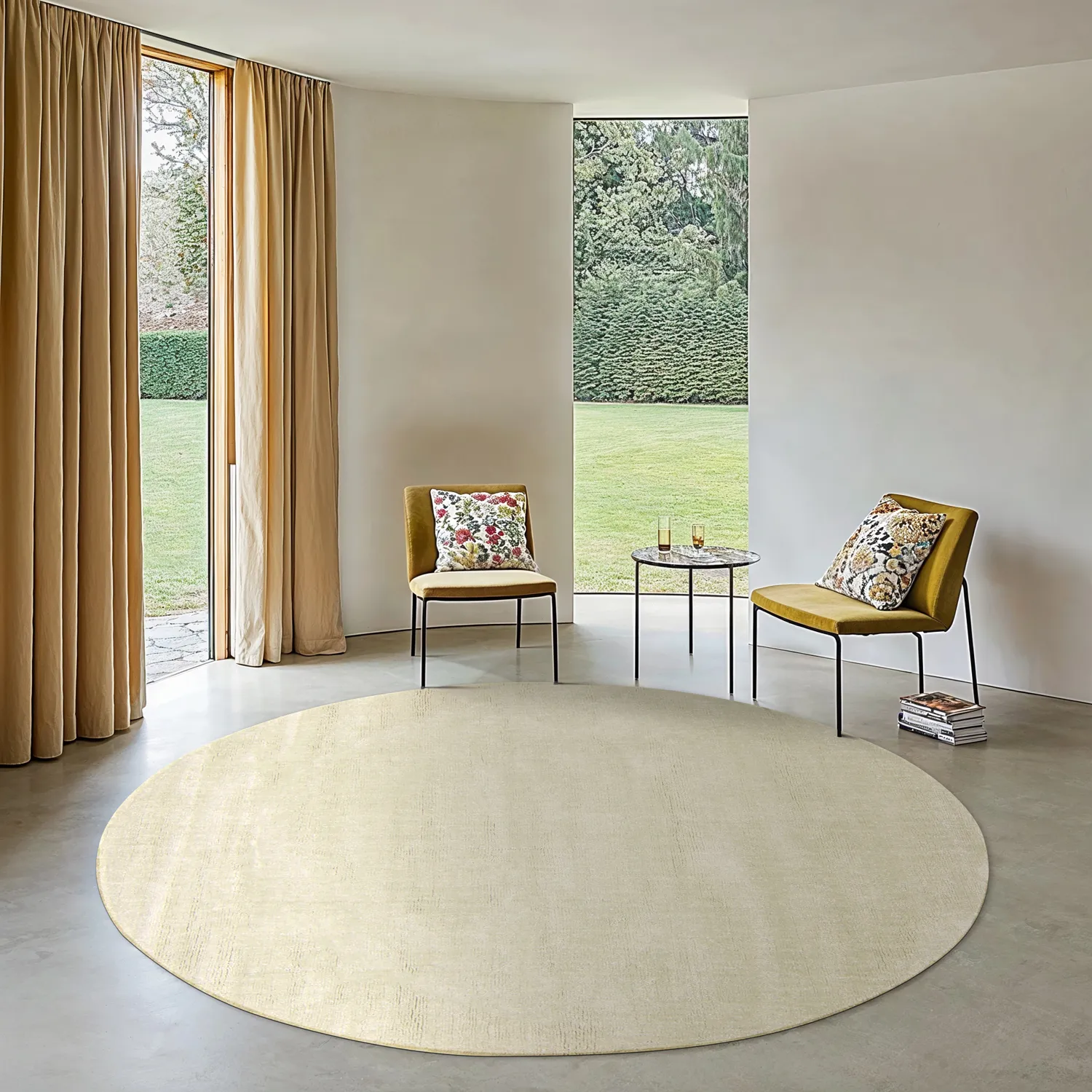Tappeto rotondo - Recycled PET with viscose look (mint)