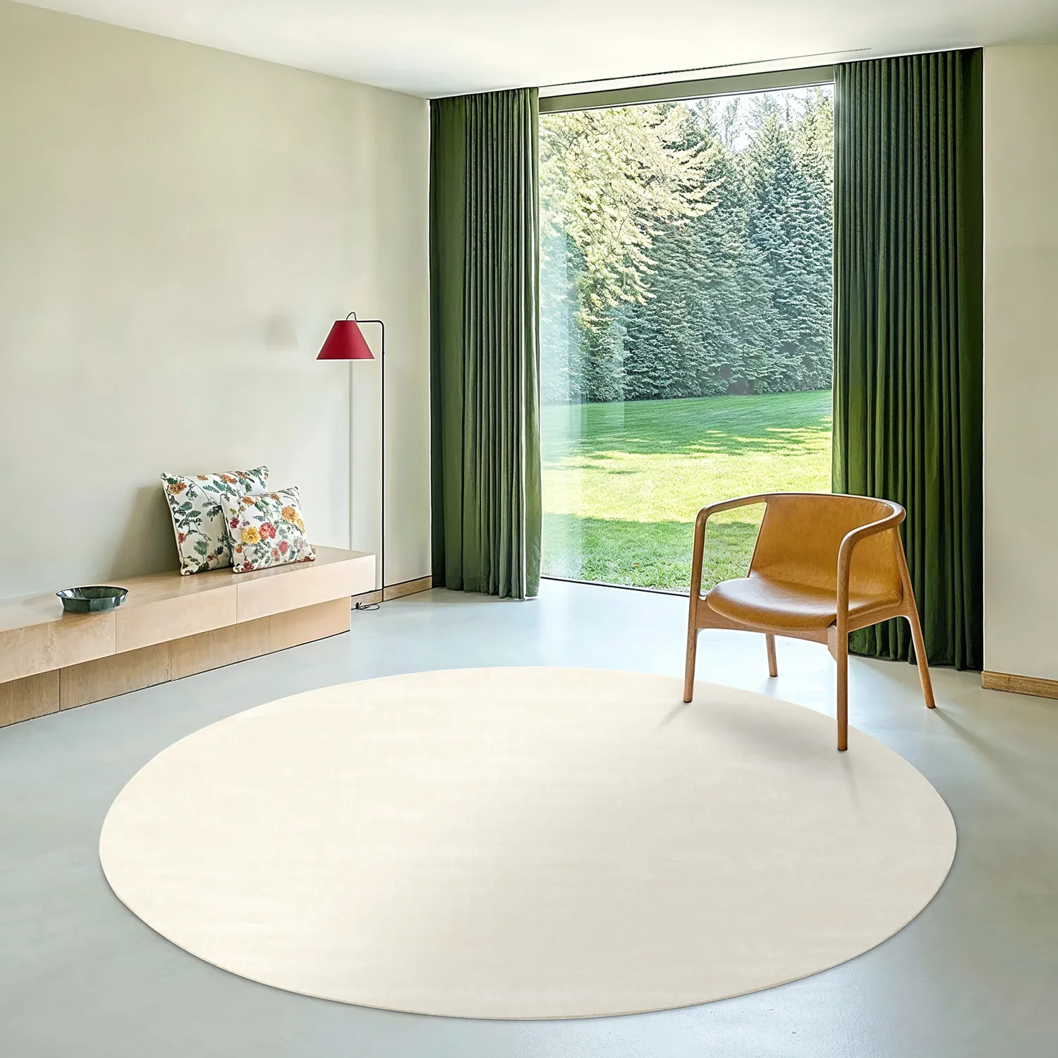 Tappeto rotondo - Recycled PET with viscose look (offwhite)