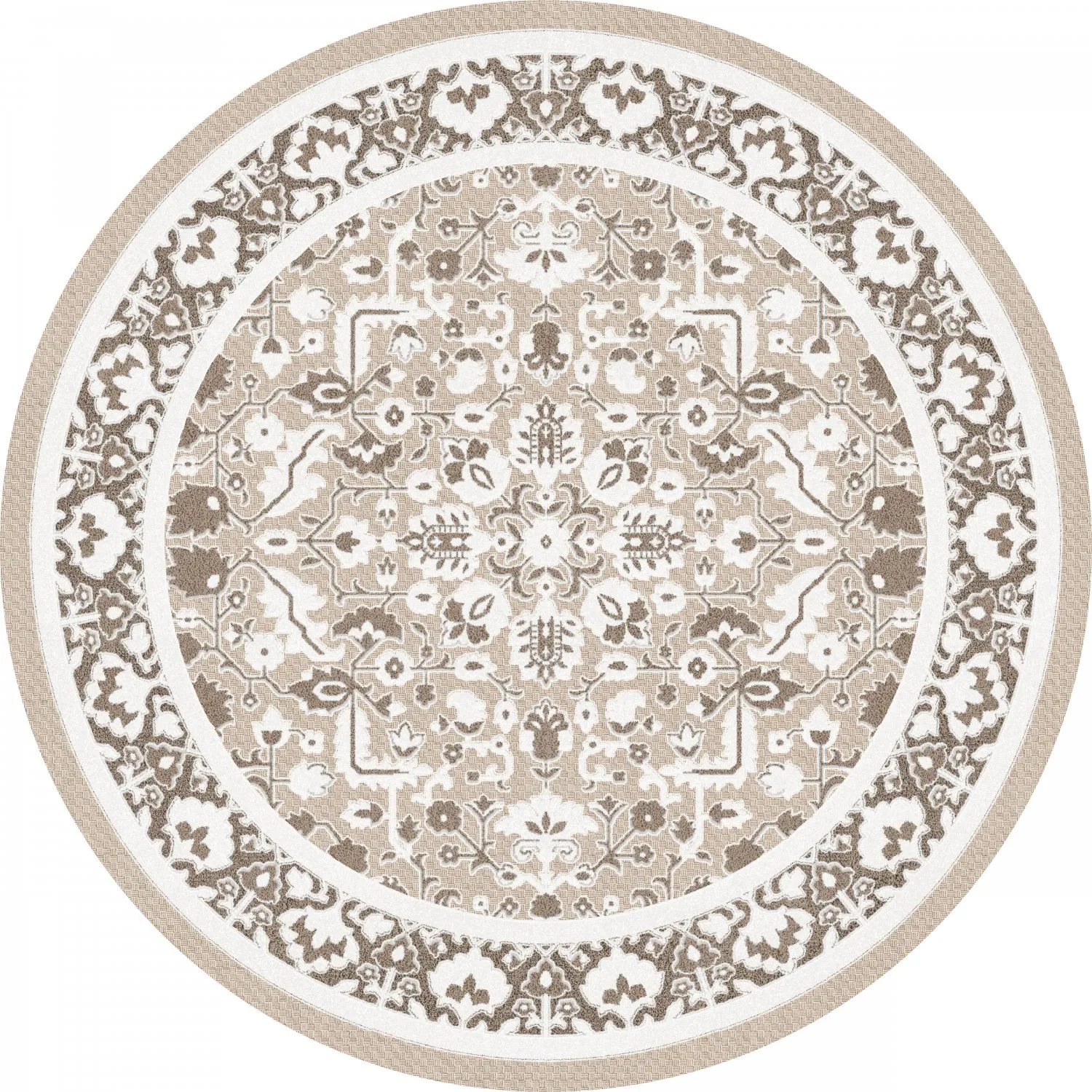 Tappeti rotondi - Ember (beige/grigio)