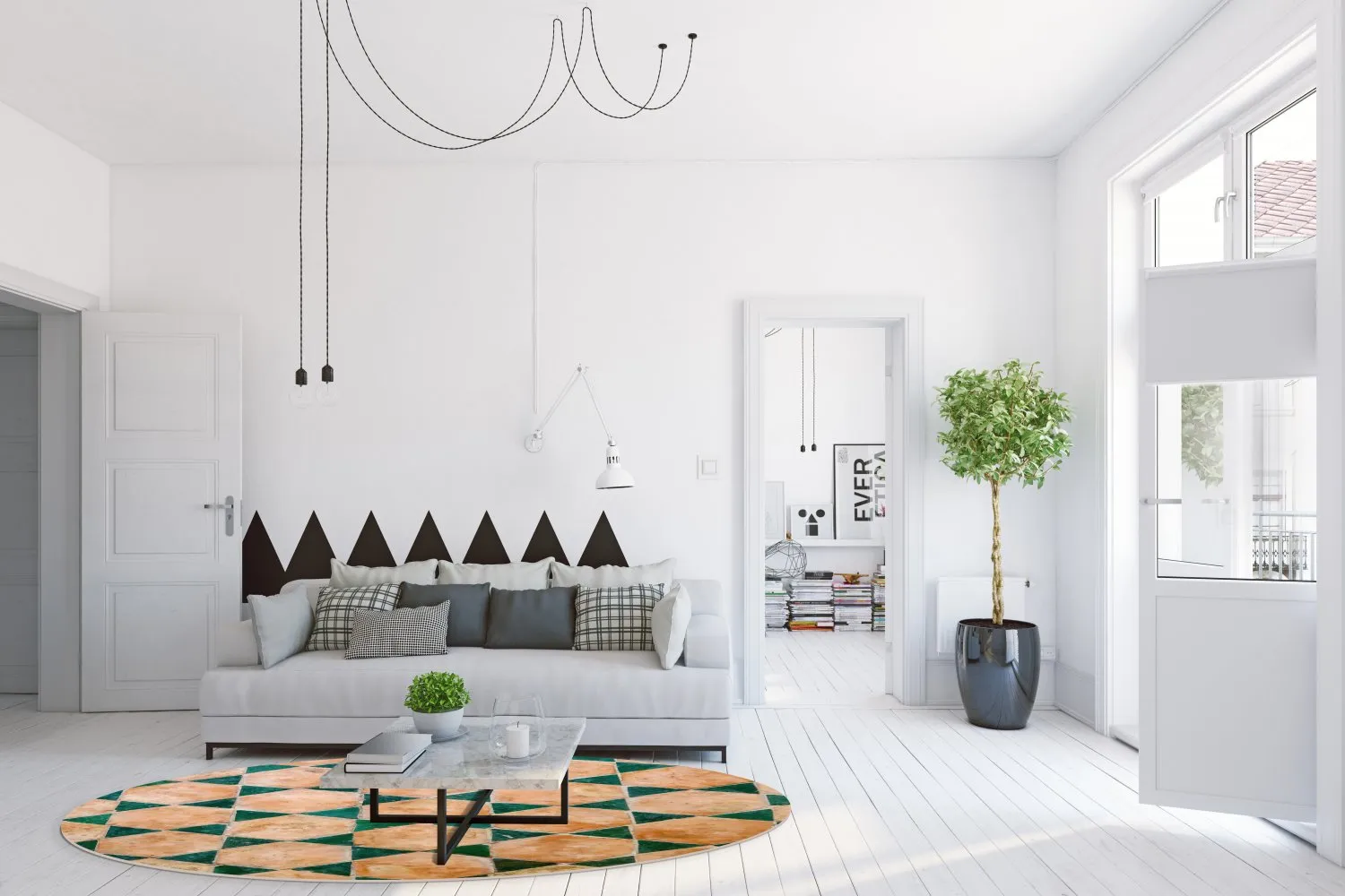 Tappeto rotondo - Calvi (beige/verde)