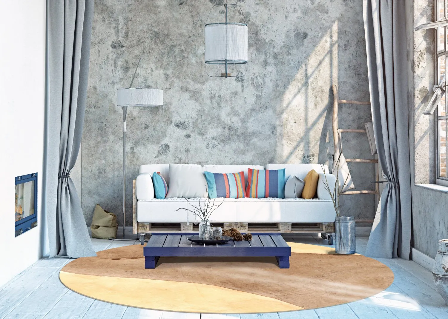 Tappeto rotondo - Nisa (marrone/beige)