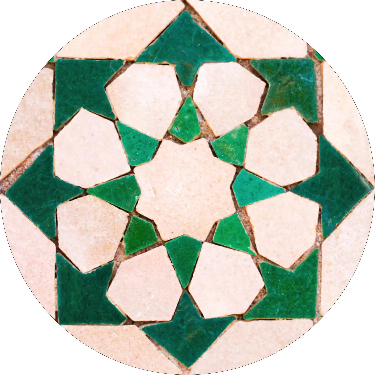 Tappeto rotondo - Chia (verde/beige)