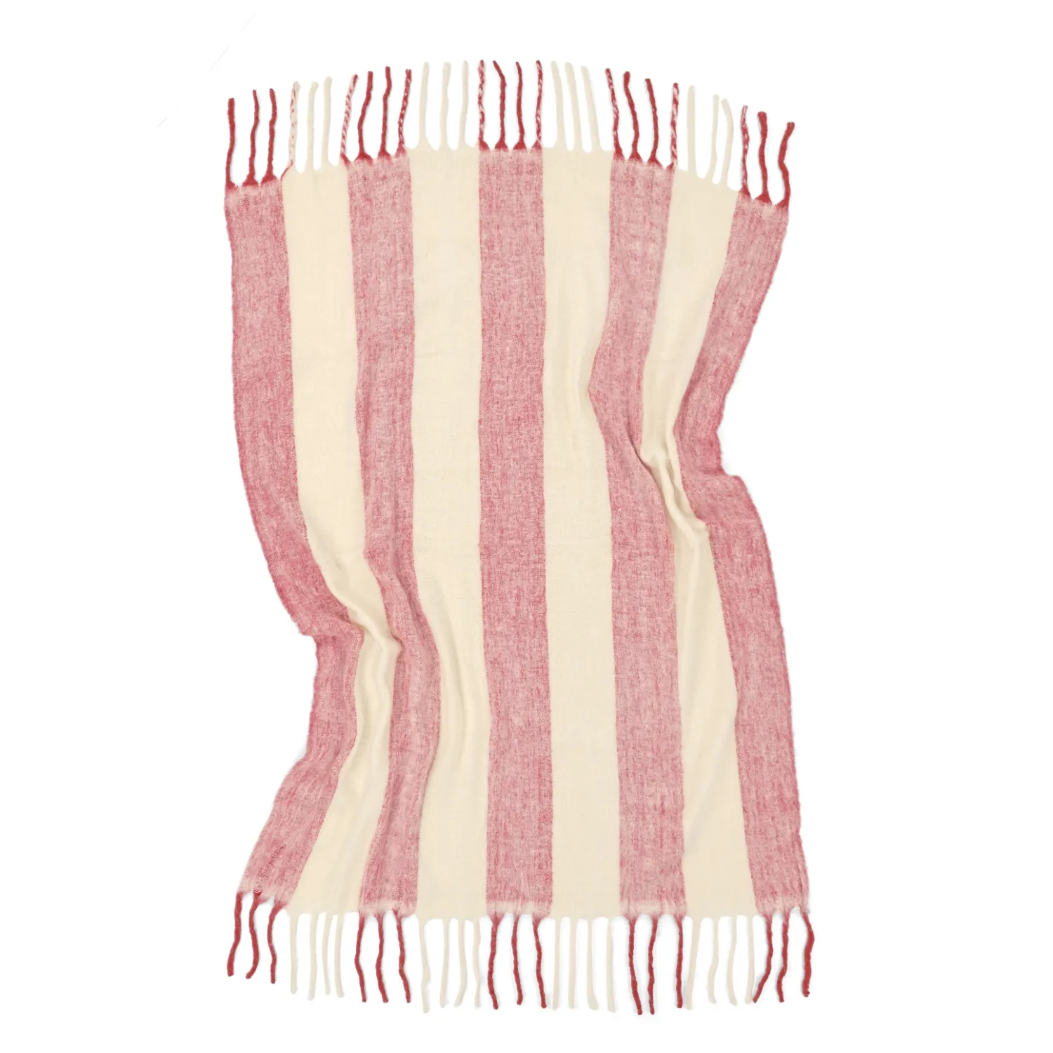 Coperte - Plaid in misto lana - Beatriz Stripe (rosso/bianco)