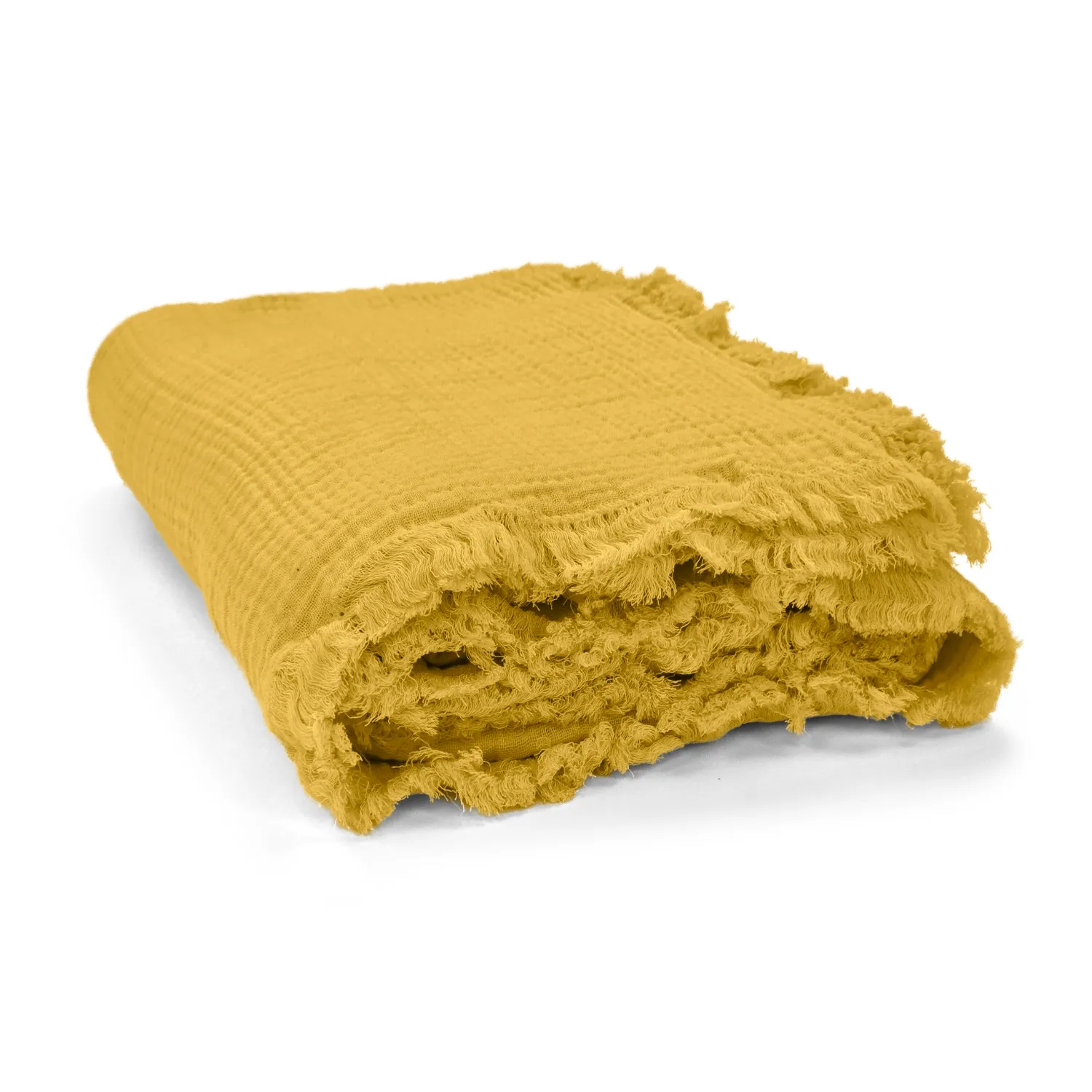 Coperte - Plaid in mussola - Dorena (giallo senape)