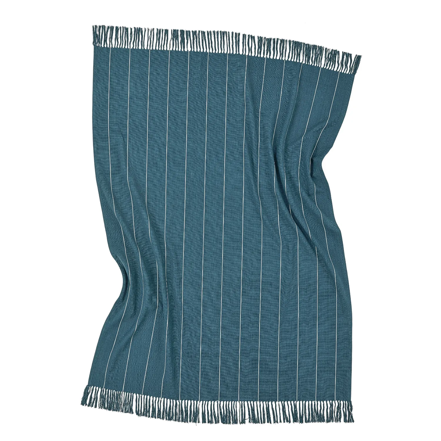 Coperte - Plaid in cotone - Martina Stripe (blu/bianco)