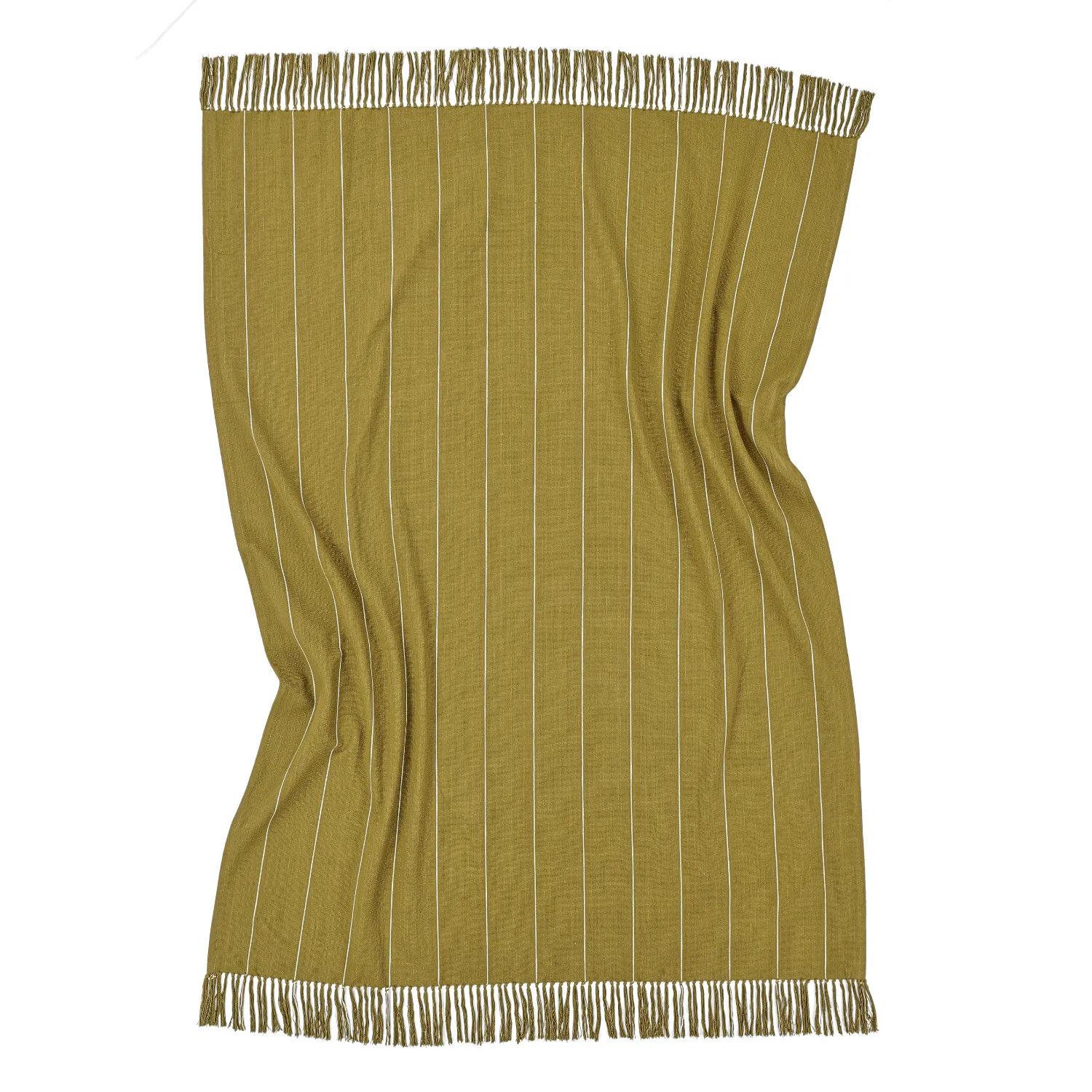 Coperte - Plaid in cotone - Martina Stripe (verde/bianco)