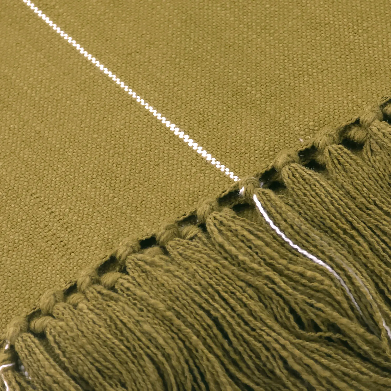 Coperte - Plaid in cotone - Martina Stripe (verde/bianco)