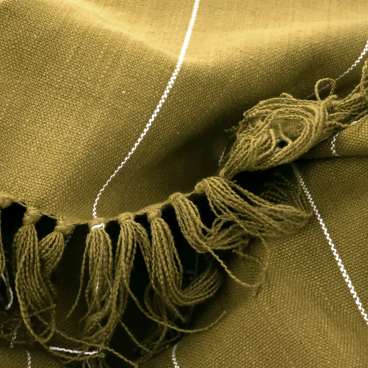 Coperte - Plaid in cotone - Martina Stripe (verde/bianco)