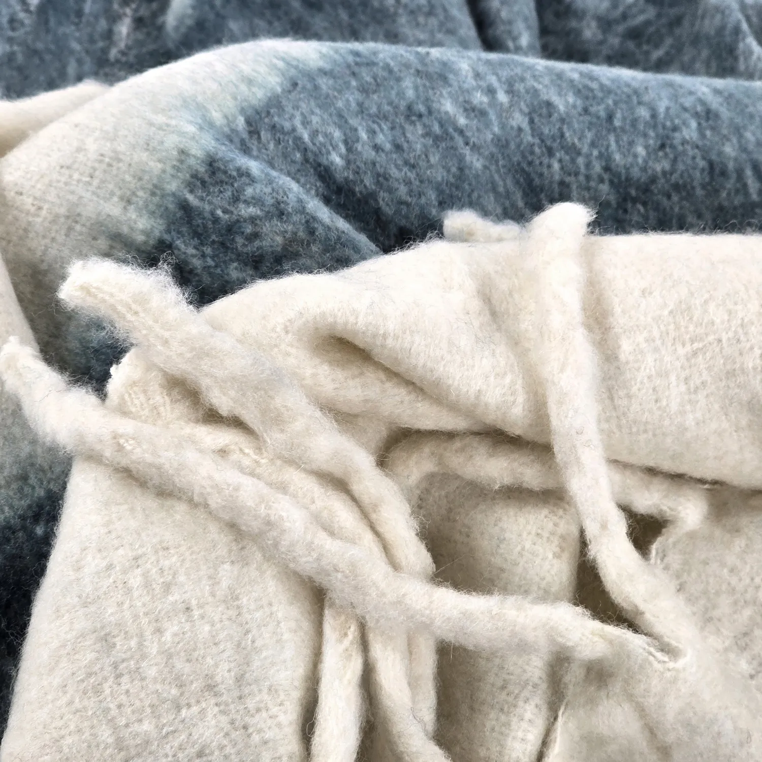 Coperte - Plaid in misto lana - Carrie (blu)