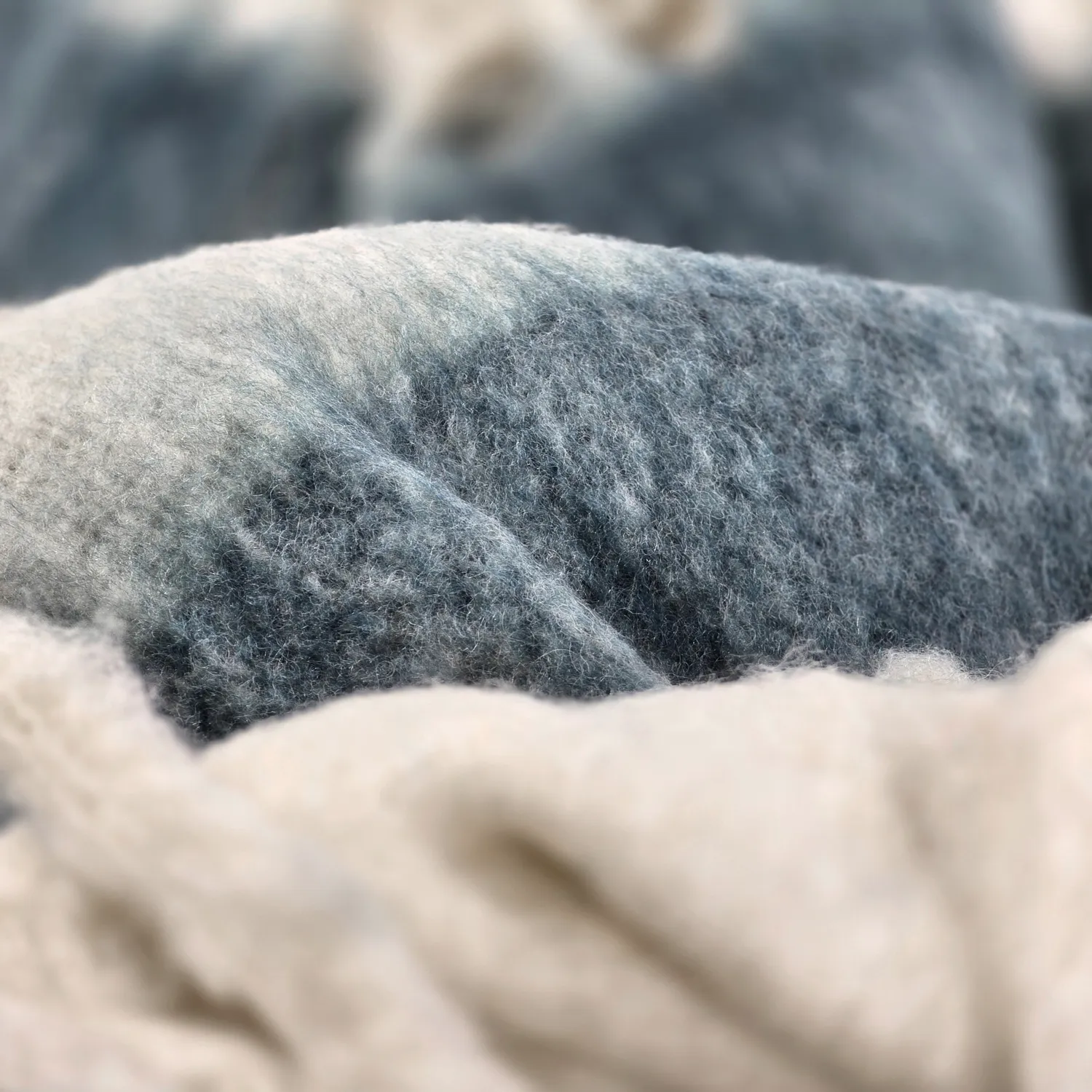 Coperte - Plaid in misto lana - Carrie (blu)