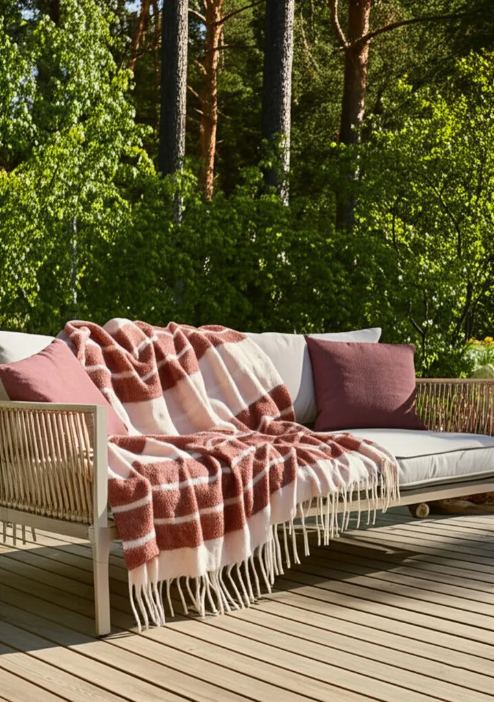 Coperte - Plaid in misto lana - Charlotte (rosa)