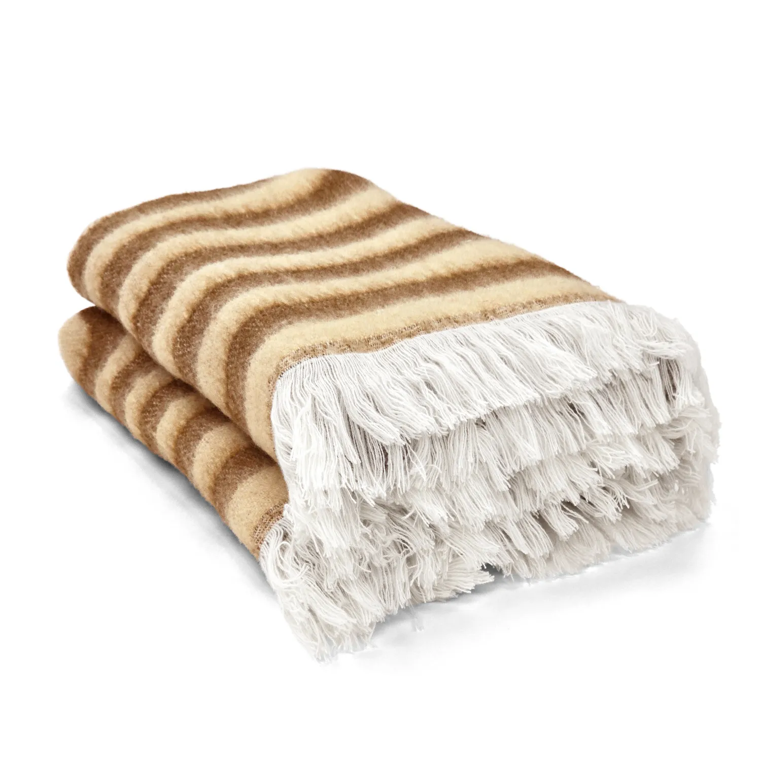 Coperte - Plaid in misto lana - Melody (marrone/beige)