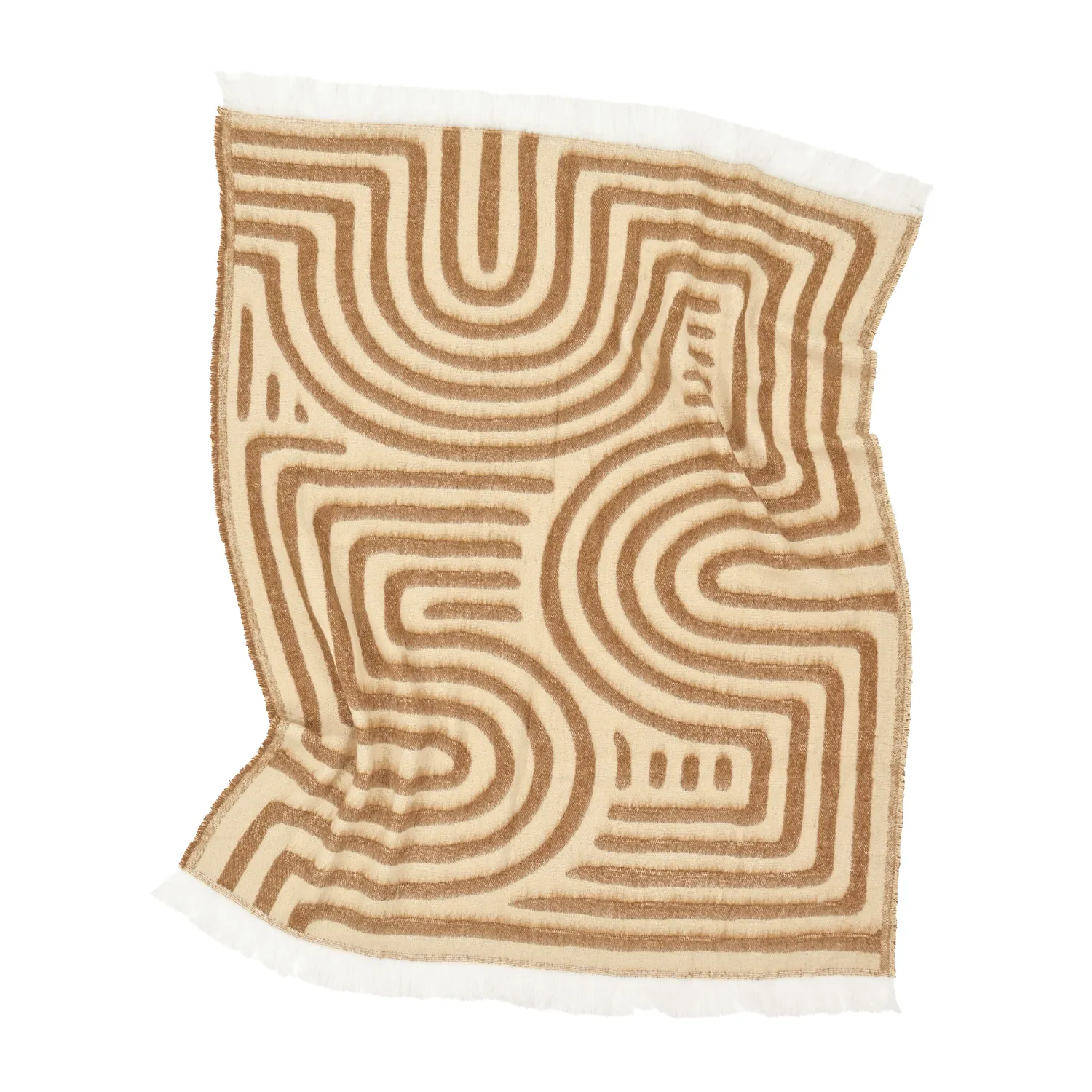 Coperte - Plaid in misto lana - Melody (marrone/beige)