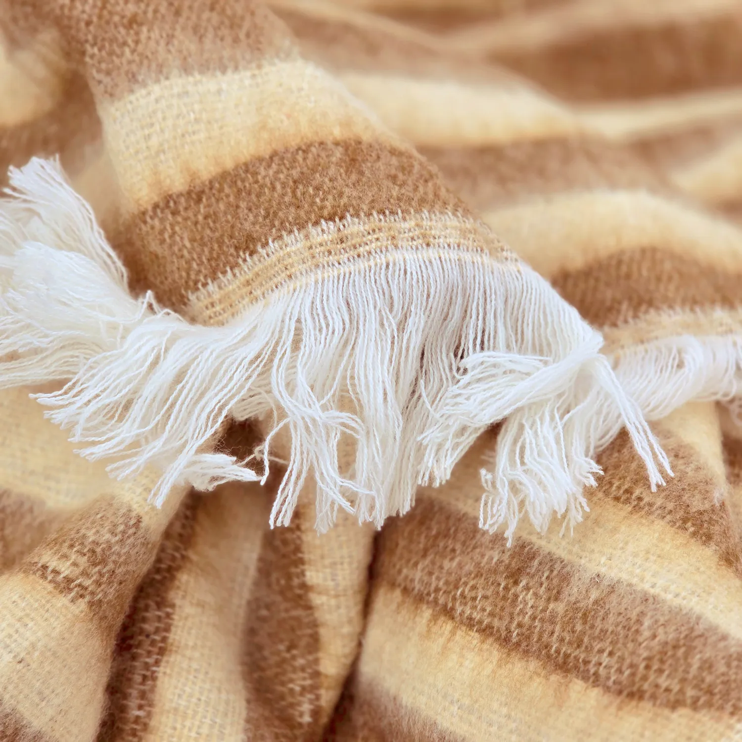 Coperte - Plaid in misto lana - Melody (marrone/beige)
