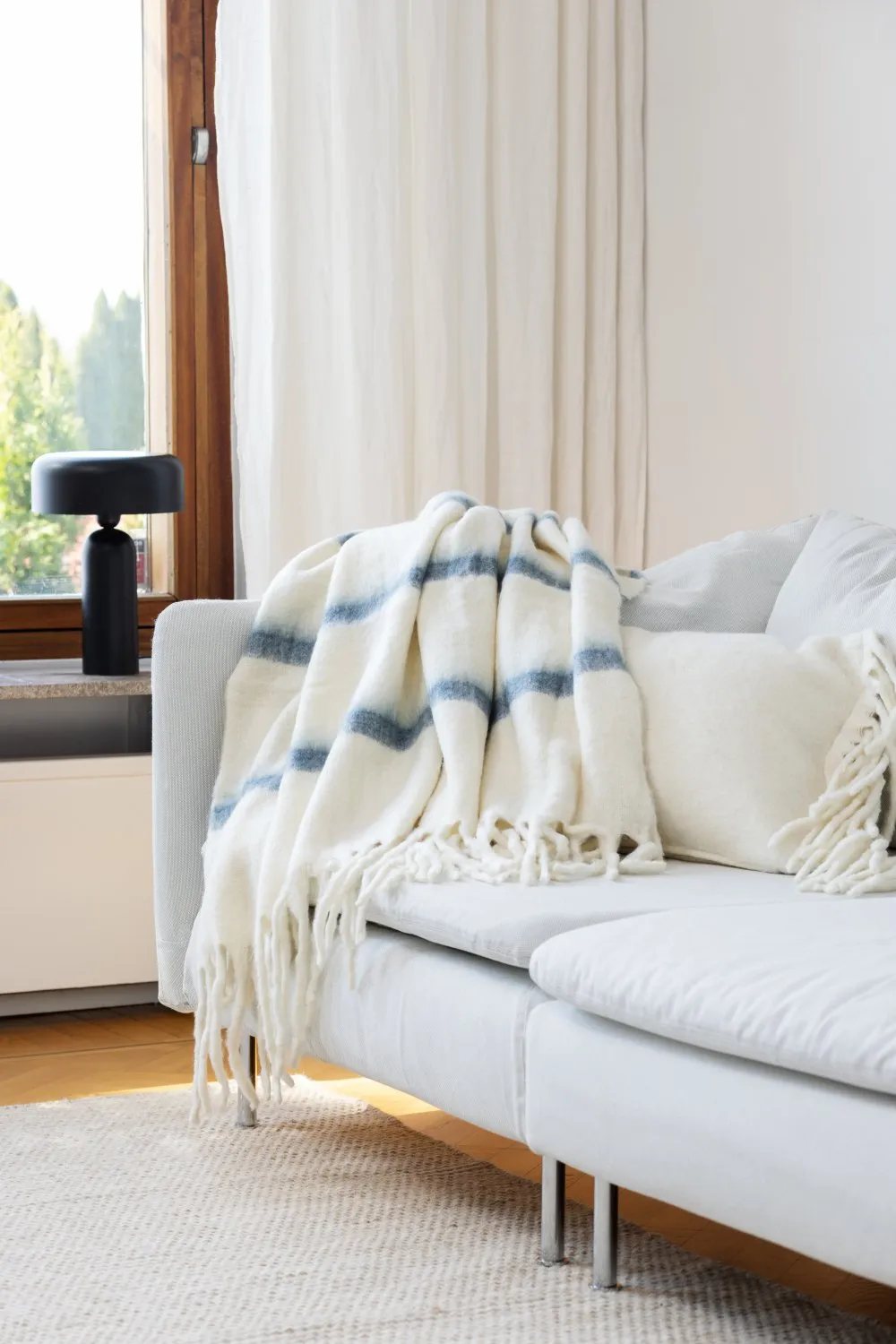 Coperte - Plaid in misto lana - Miranda (blu)