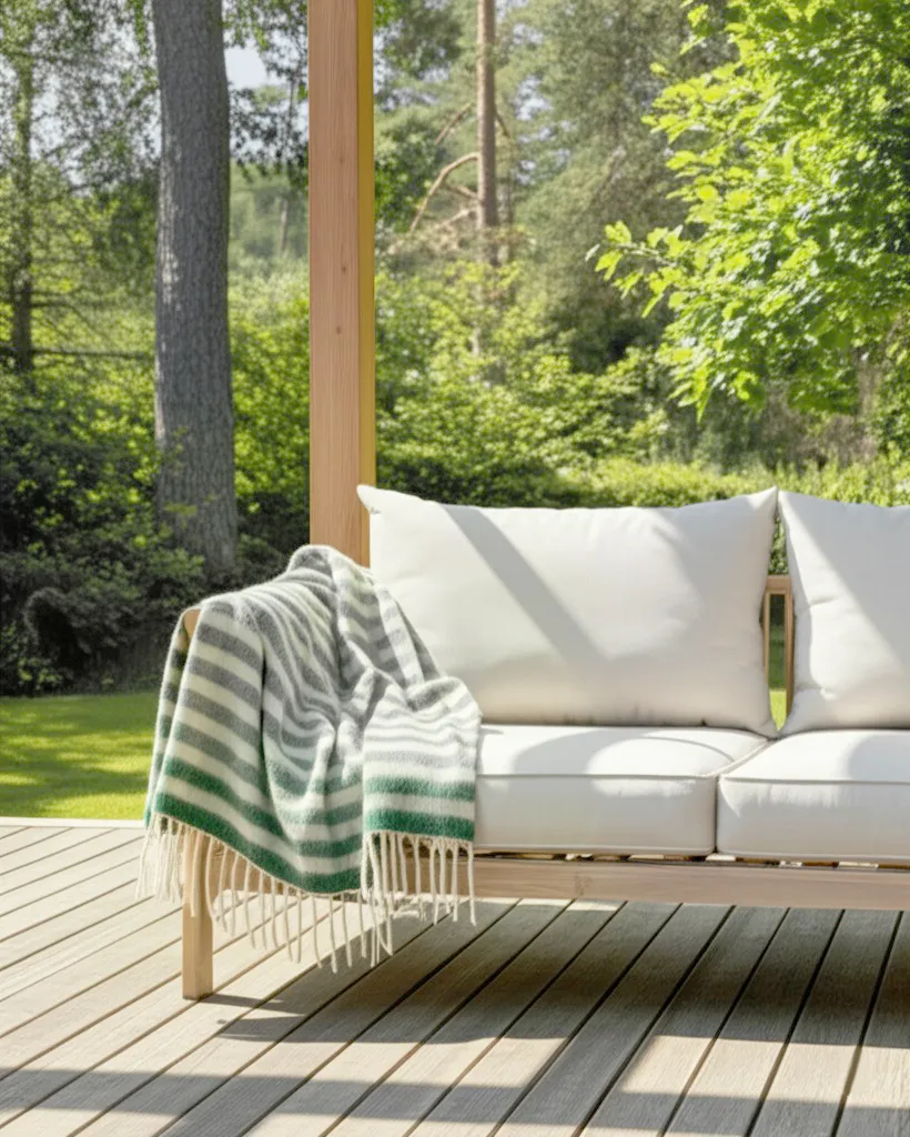 Coperte - Plaid in misto lana - Monica (verde)