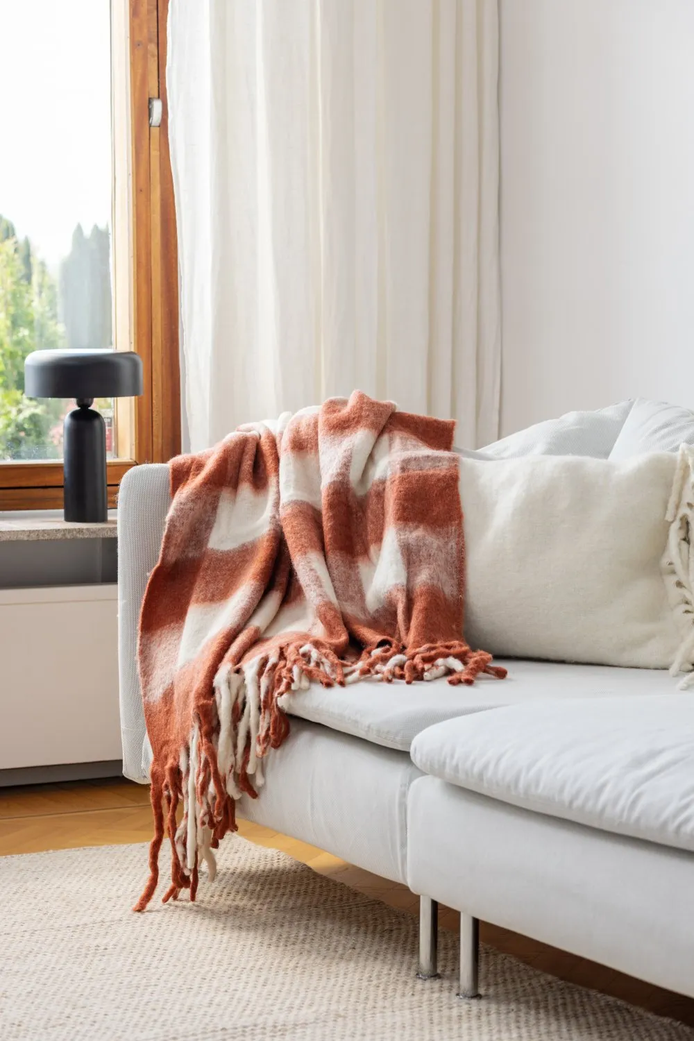 Coperte - Plaid in misto lana - Phoebe (rosa)