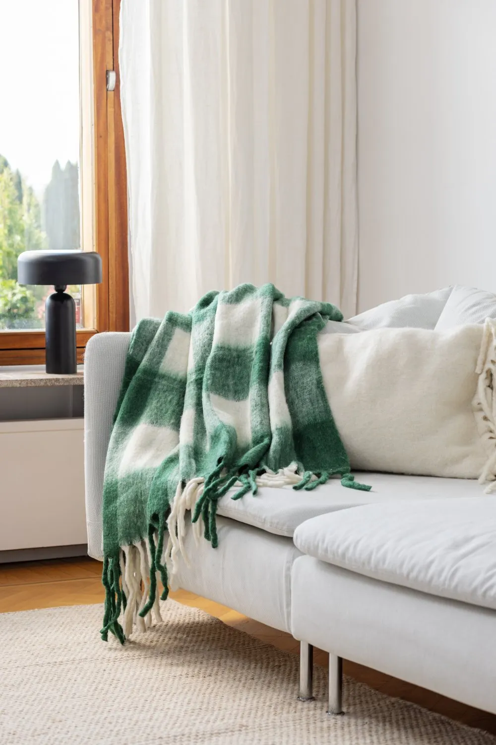 Coperte - Plaid in misto lana - Phoebe (verde)