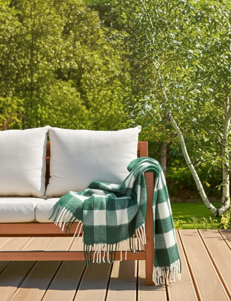 Coperte - Plaid in misto lana - Phoebe (verde)