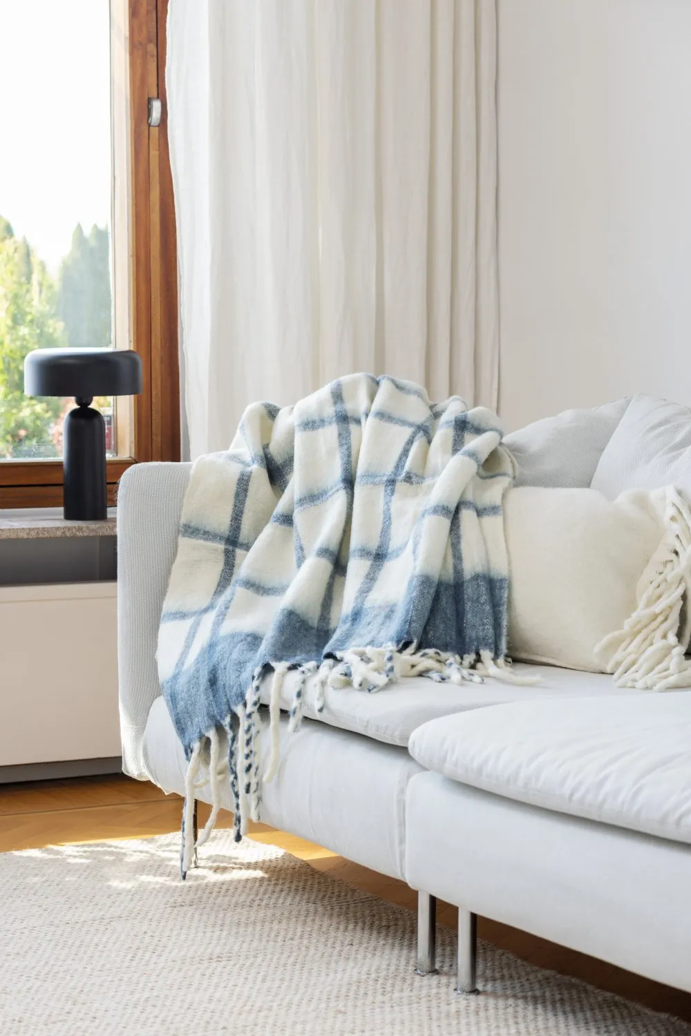Coperte - Plaid in misto lana - Rachel (blu)
