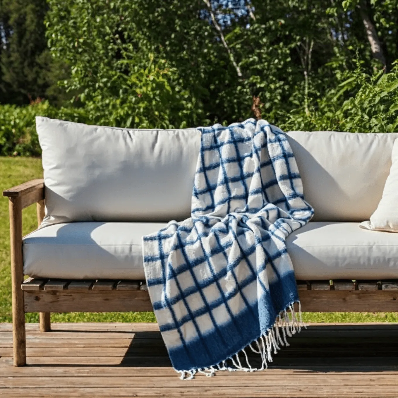 Coperte - Plaid in misto lana - Rachel (blu)