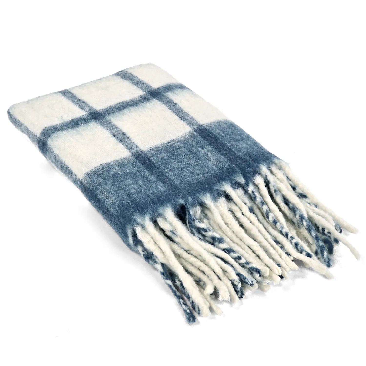 Coperte - Plaid in misto lana - Rachel (blu)