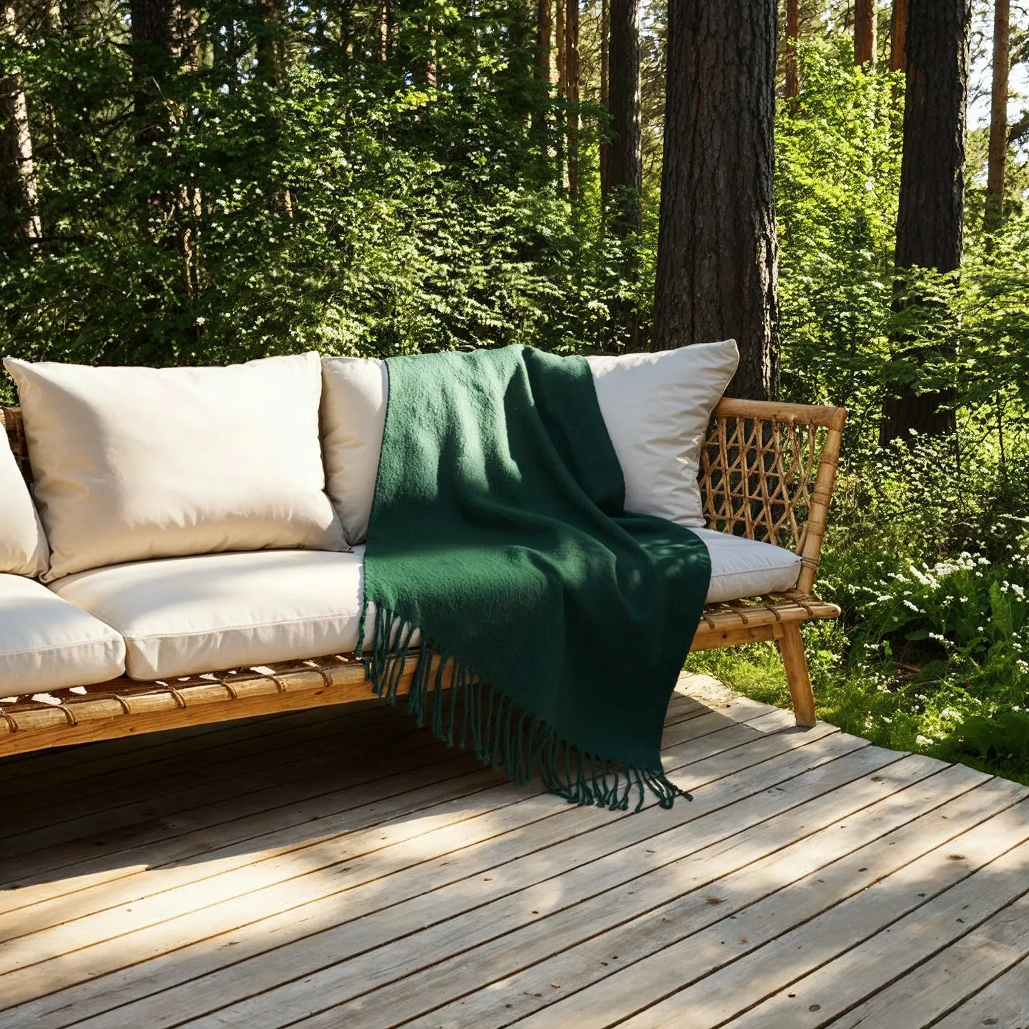 Coperte - Plaid in misto lana - Samantha (verde)
