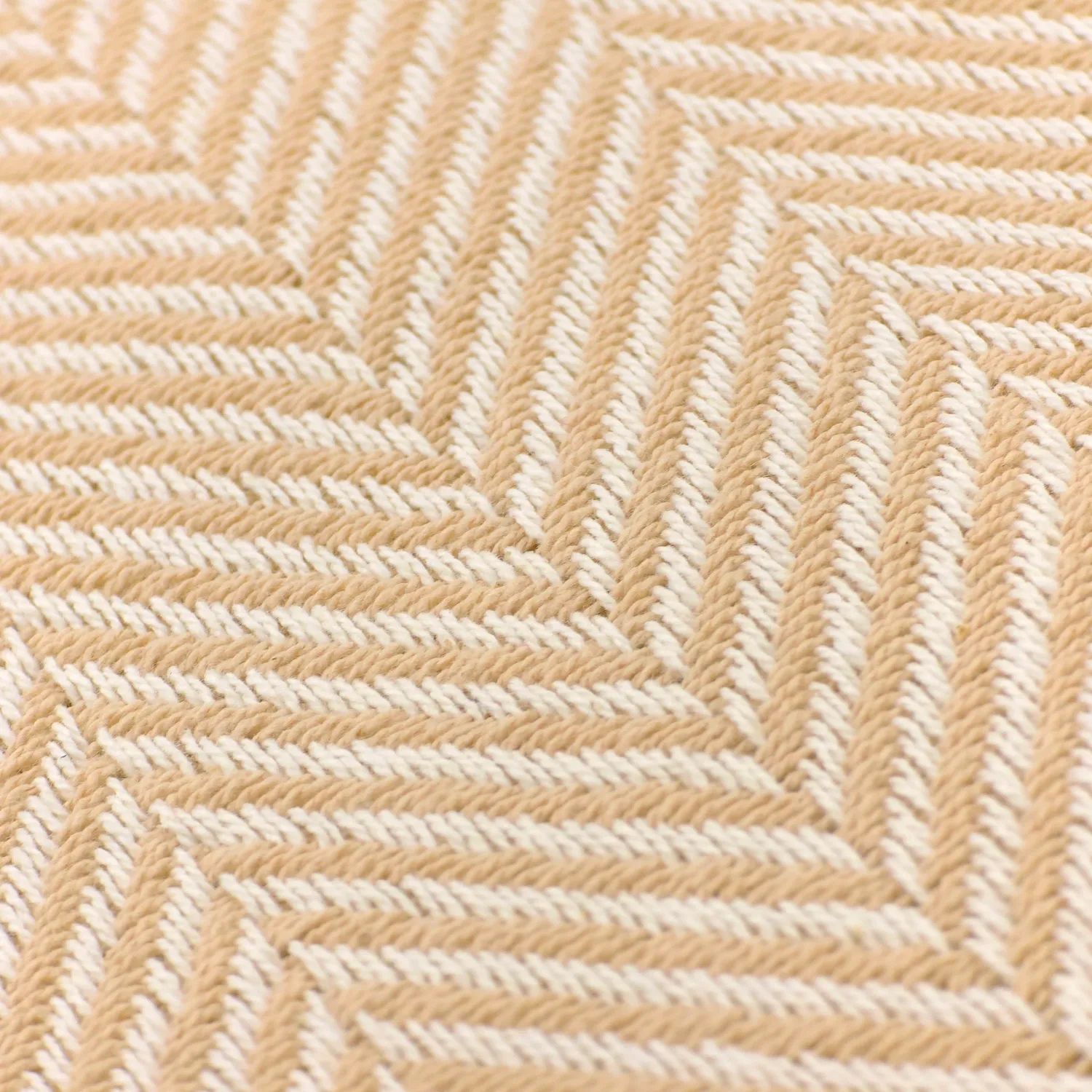 Coperte - Plaid in cotone - Denisa Fishbone (beige/bianco)