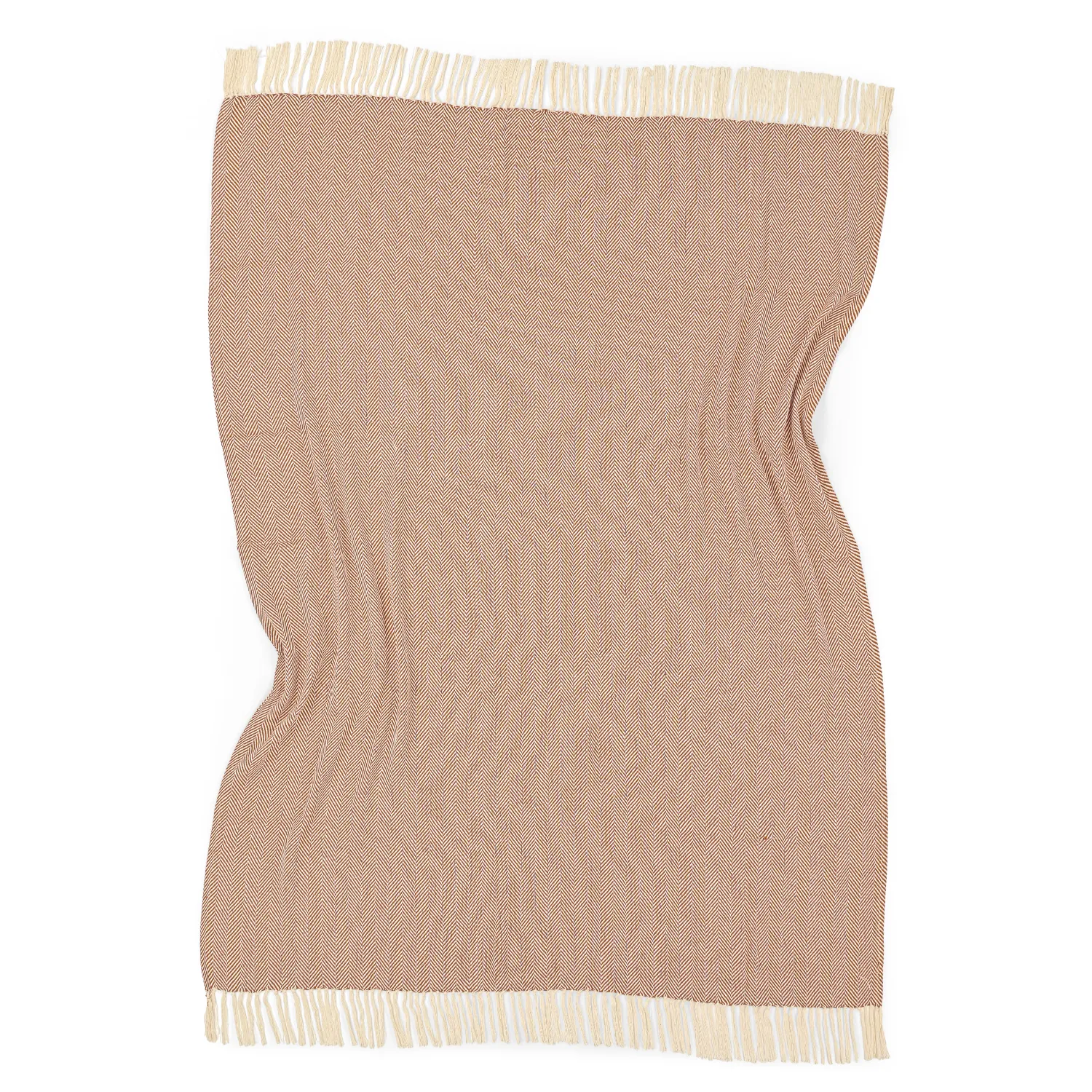 Coperte - Plaid in cotone - Denisa Fishbone (marrone/bianco)
