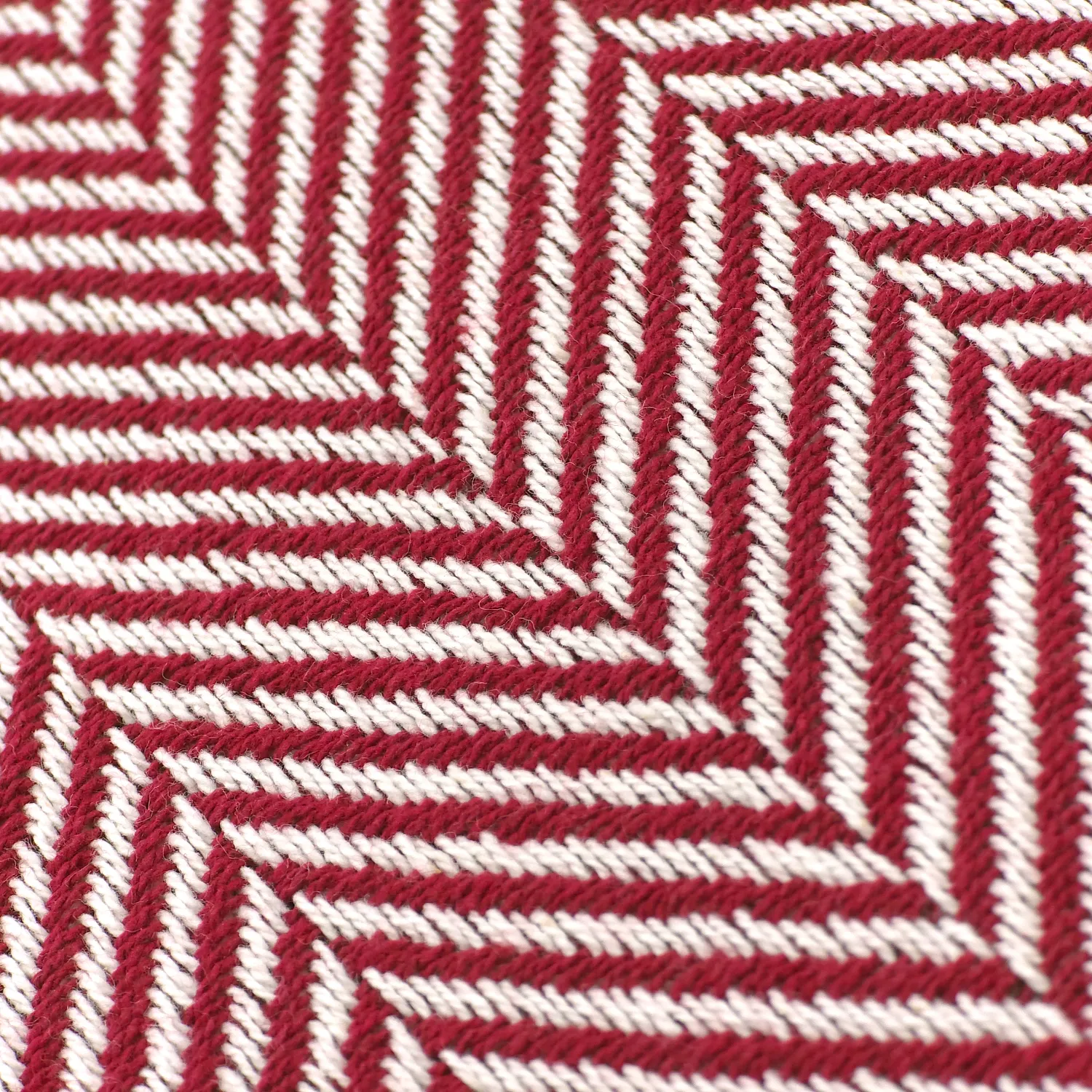 Coperte - Plaid in cotone - Denisa Fishbone (rosso/bianco)