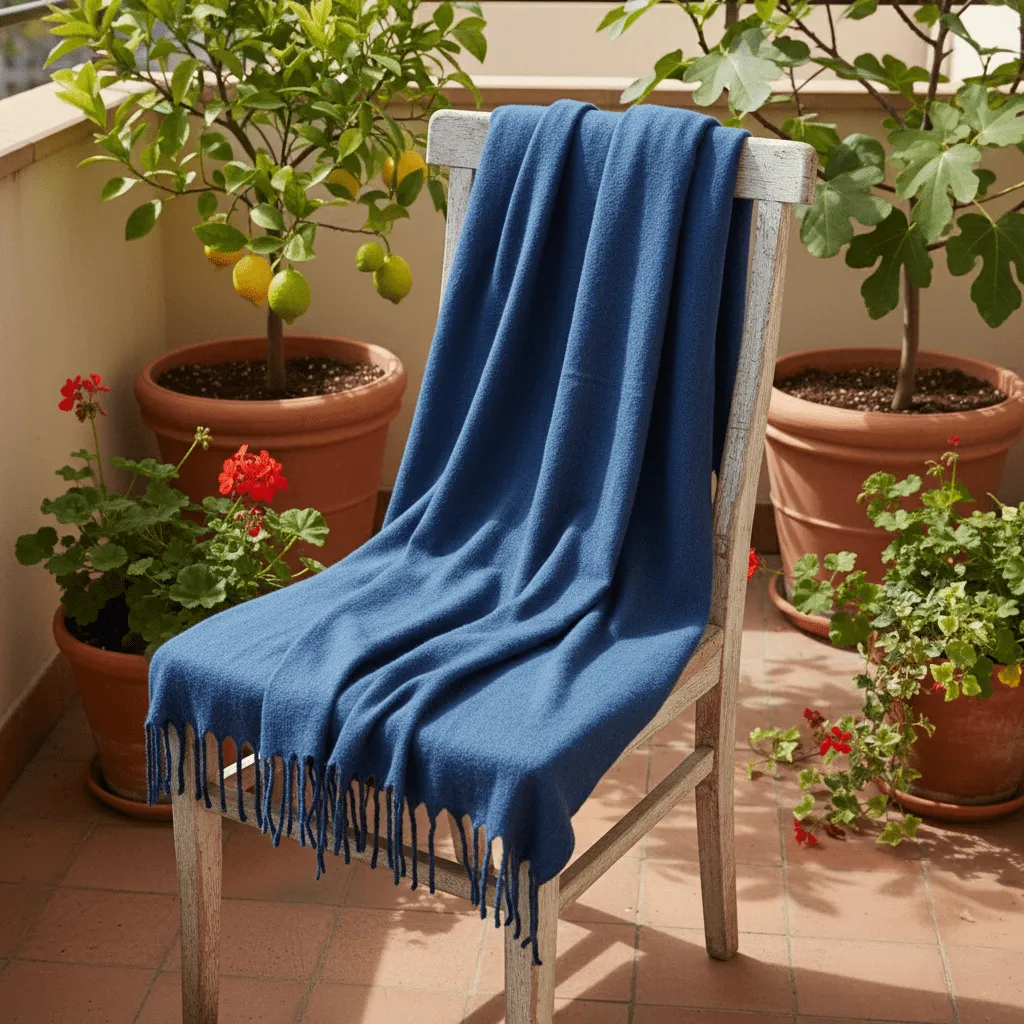 Coperte - Plaid in misto lana - Samantha (blu navy)
