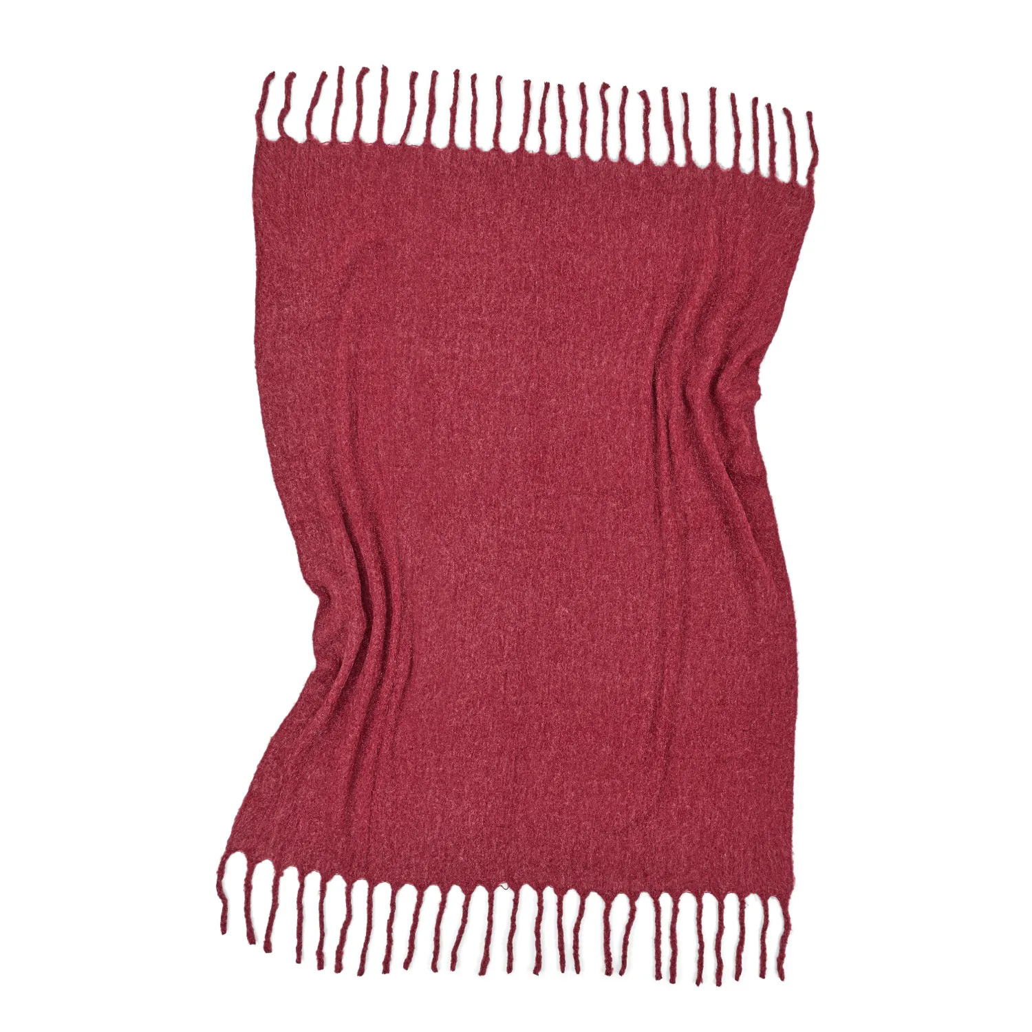 Coperte - Plaid in misto lana - Samantha (rosso scuro)
