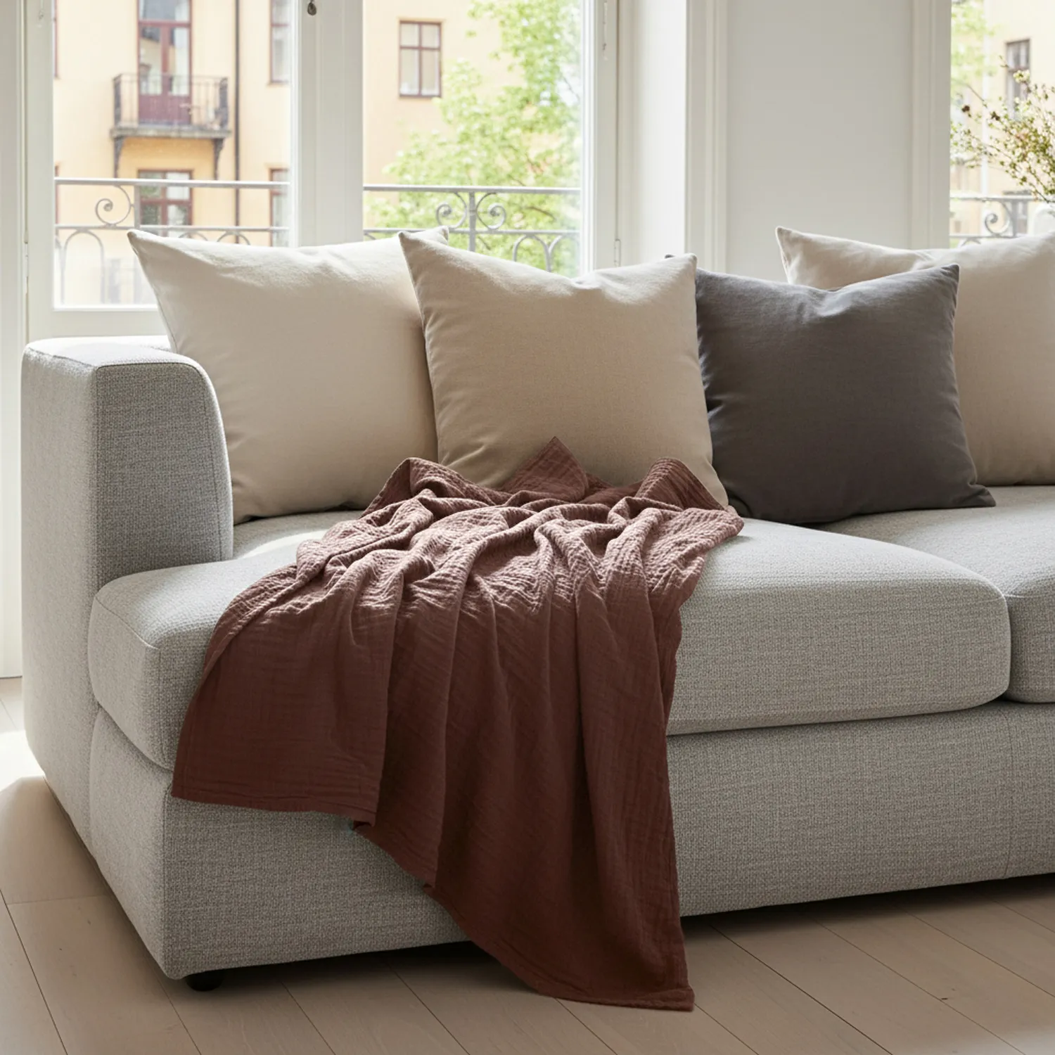 Coperte - Vanja Throw (marrone scuro)