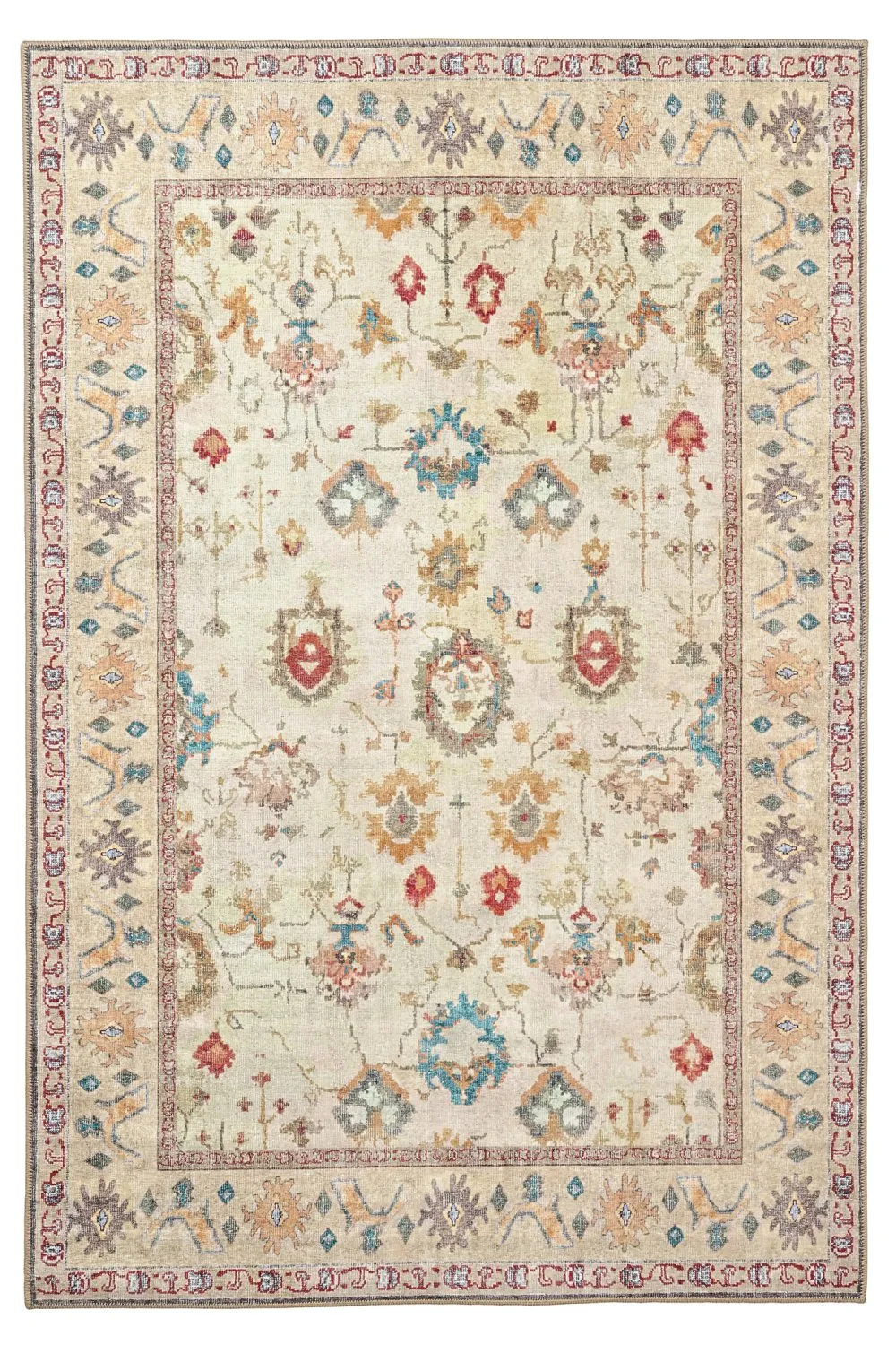 Tappeto a tessitura piatta - Adira (grigio/rosa)