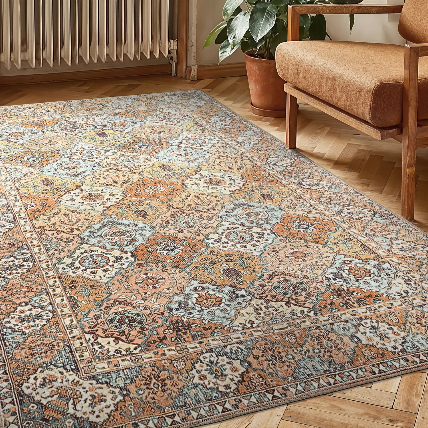 Tappeto a tessitura piatta - Berelina (beige/multicolore)