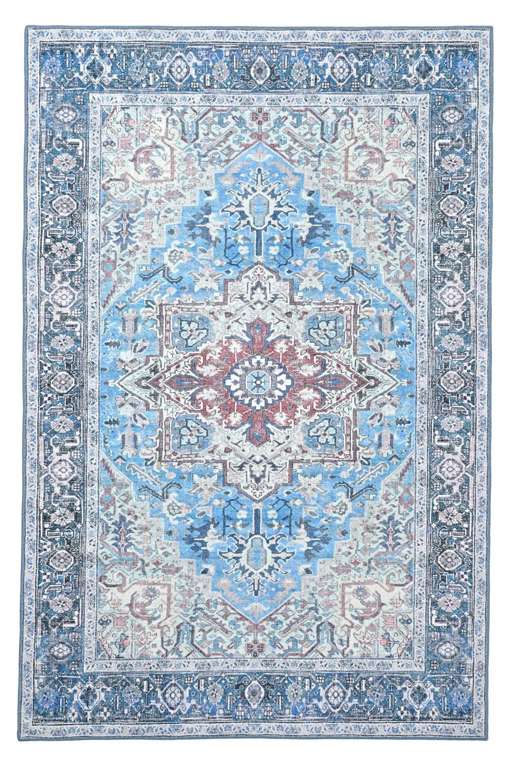 Tappeto a tessitura piatta - Birjand (blu)