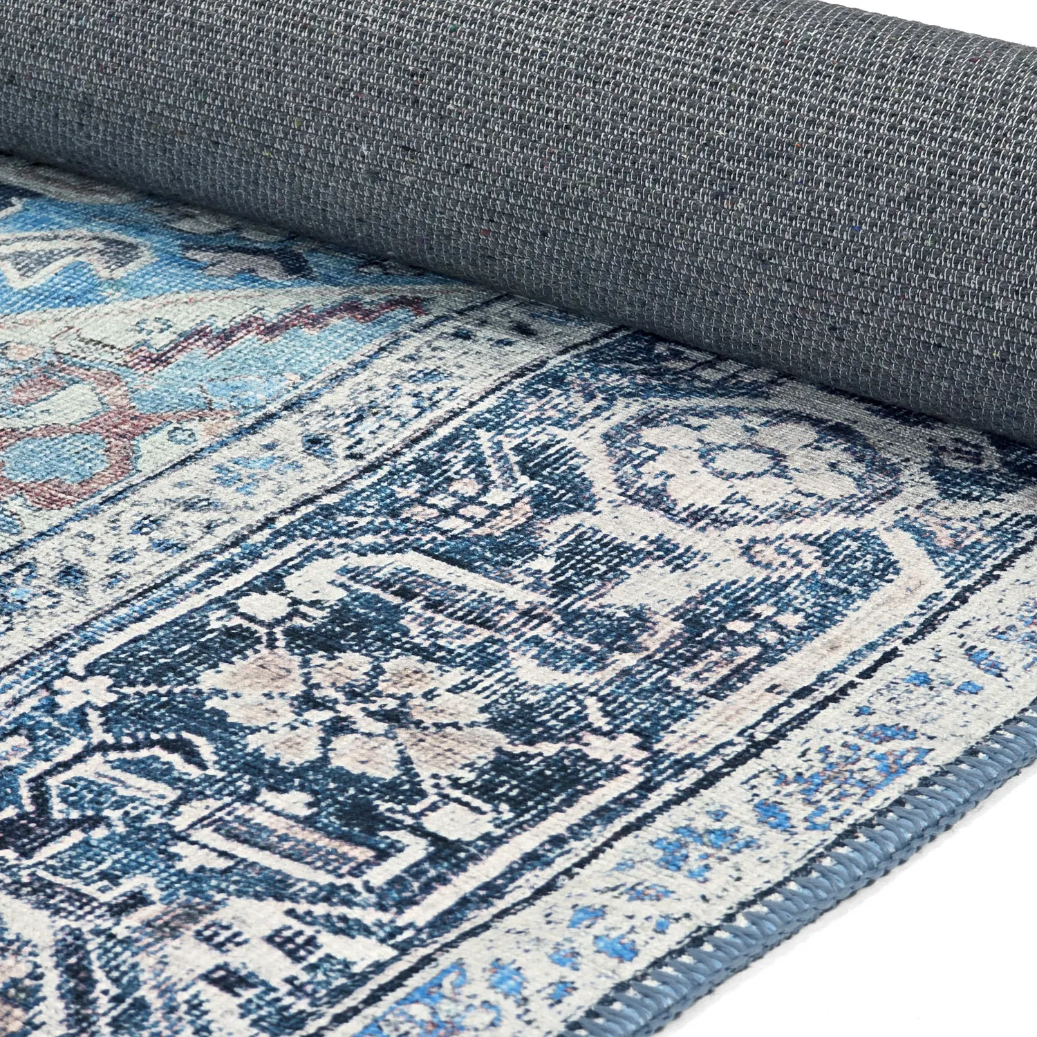 Tappeto a tessitura piatta - Birjand (blu)