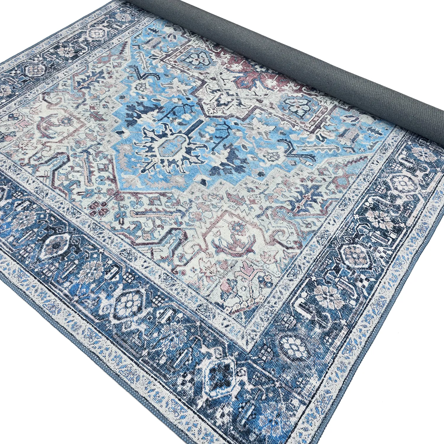 Tappeto a tessitura piatta - Birjand (blu)