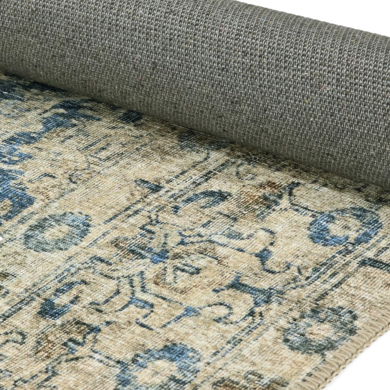 Tappeto a tessitura piatta - Delvar (blu)