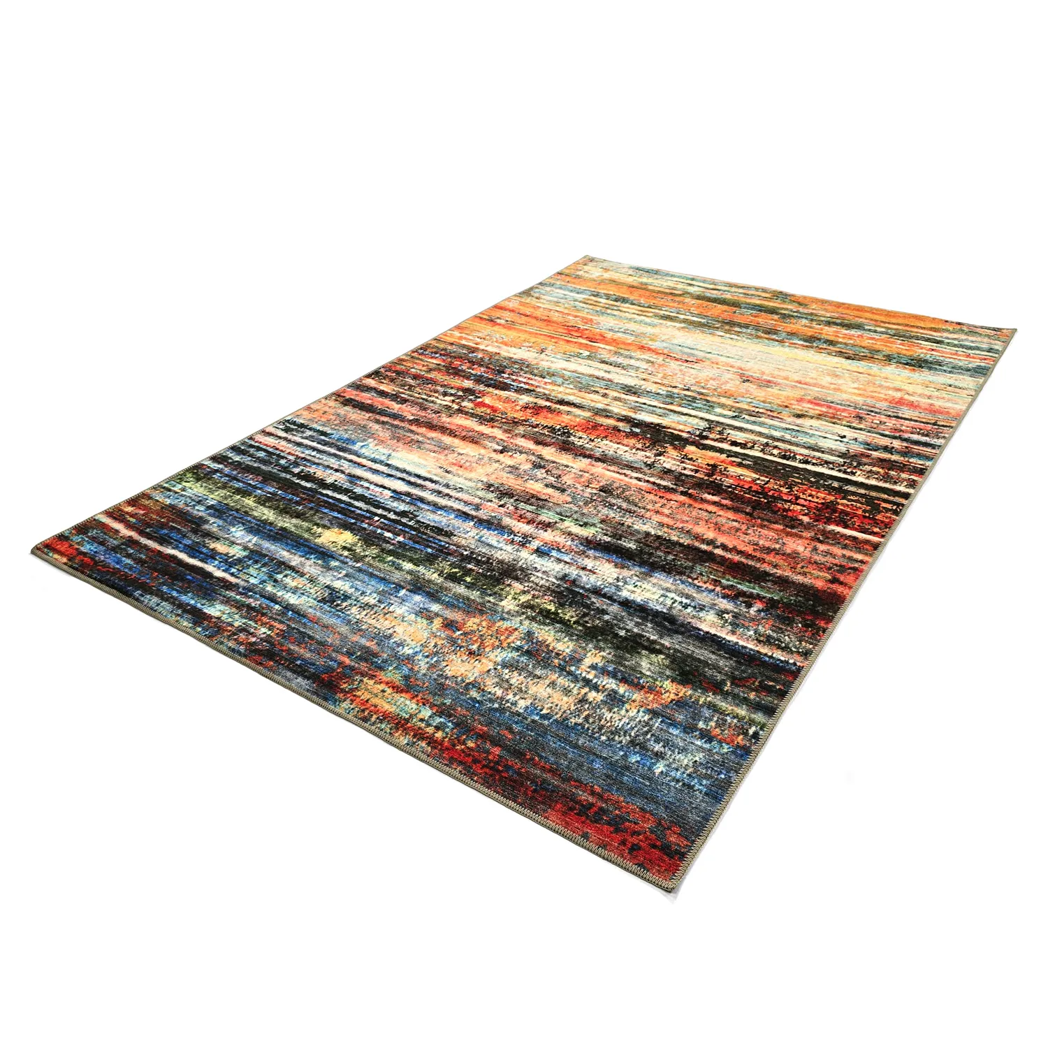 Tappeto a tessitura piatta - Kazea (arancione/multicolore)