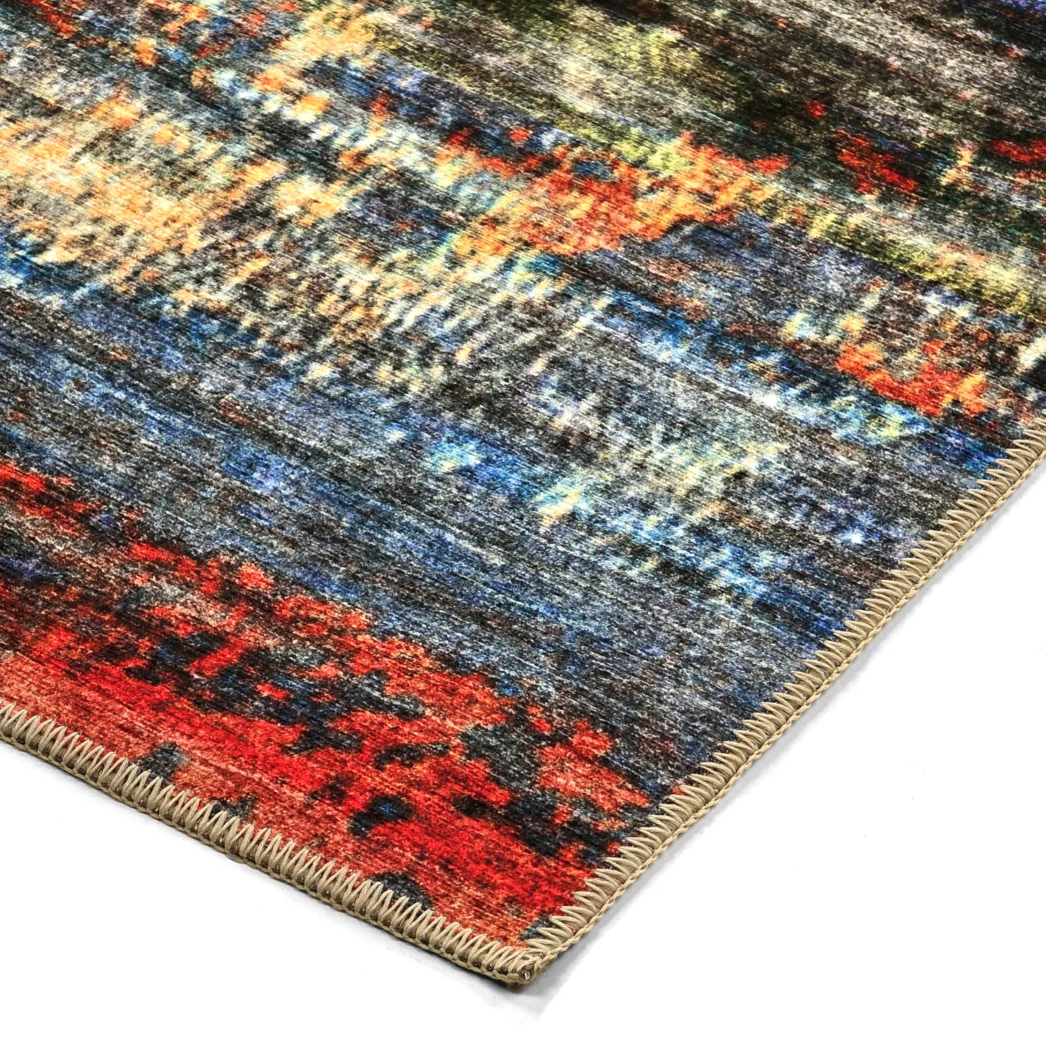 Tappeto a tessitura piatta - Kazea (arancione/multicolore)